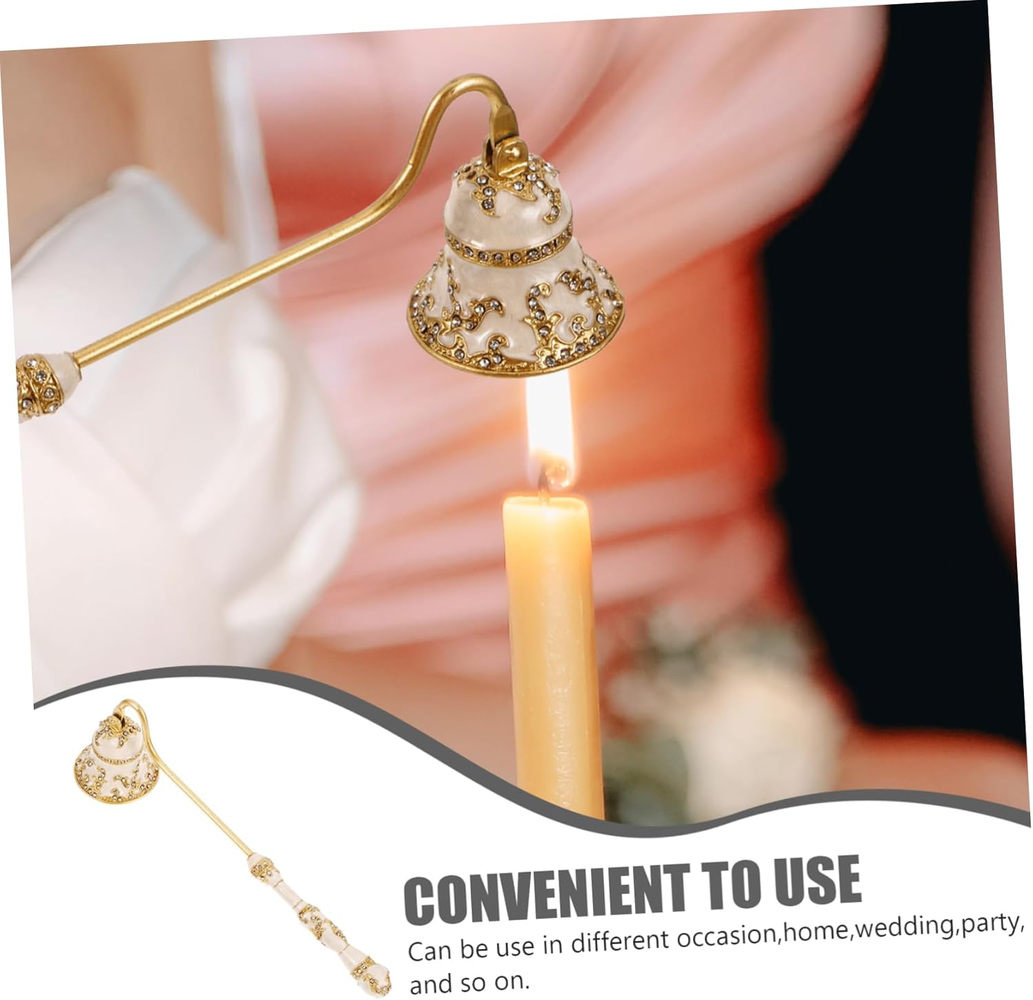 Happyyami Large Unique Candle Snuffer Metal Extinguisher Tool