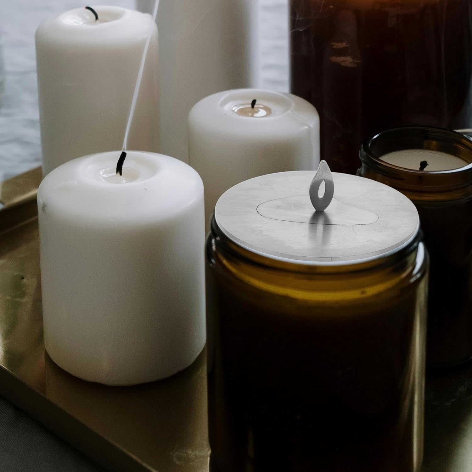 Stobaaza Candle Cover Stainless Steel Candle Topper