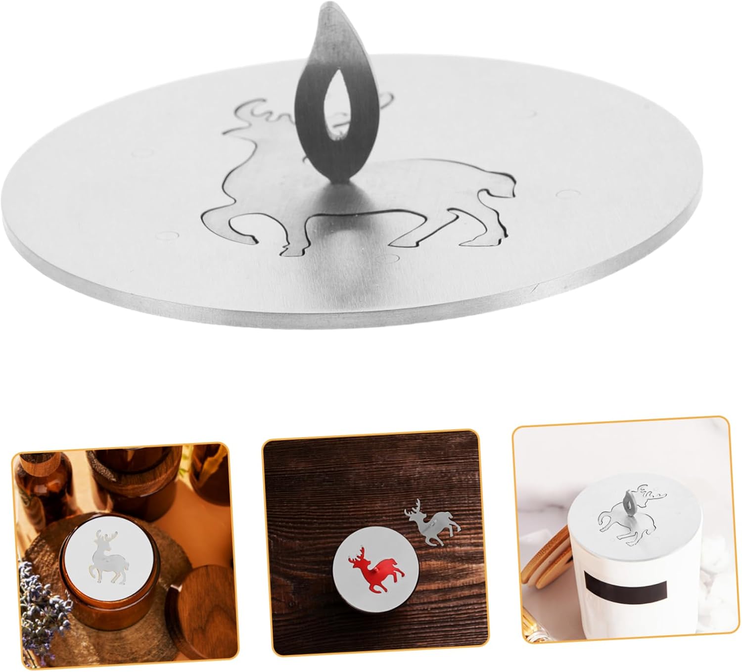 NUOBESTY Decorative Candle Cover with Elk Pattern