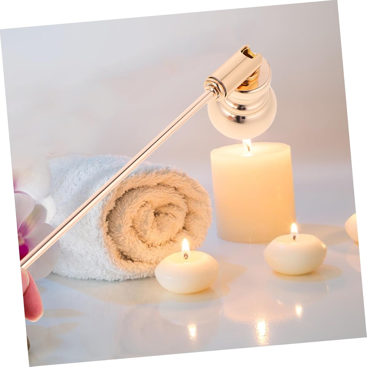 Iron Candle Snuffer with Long Handle for Home Decor