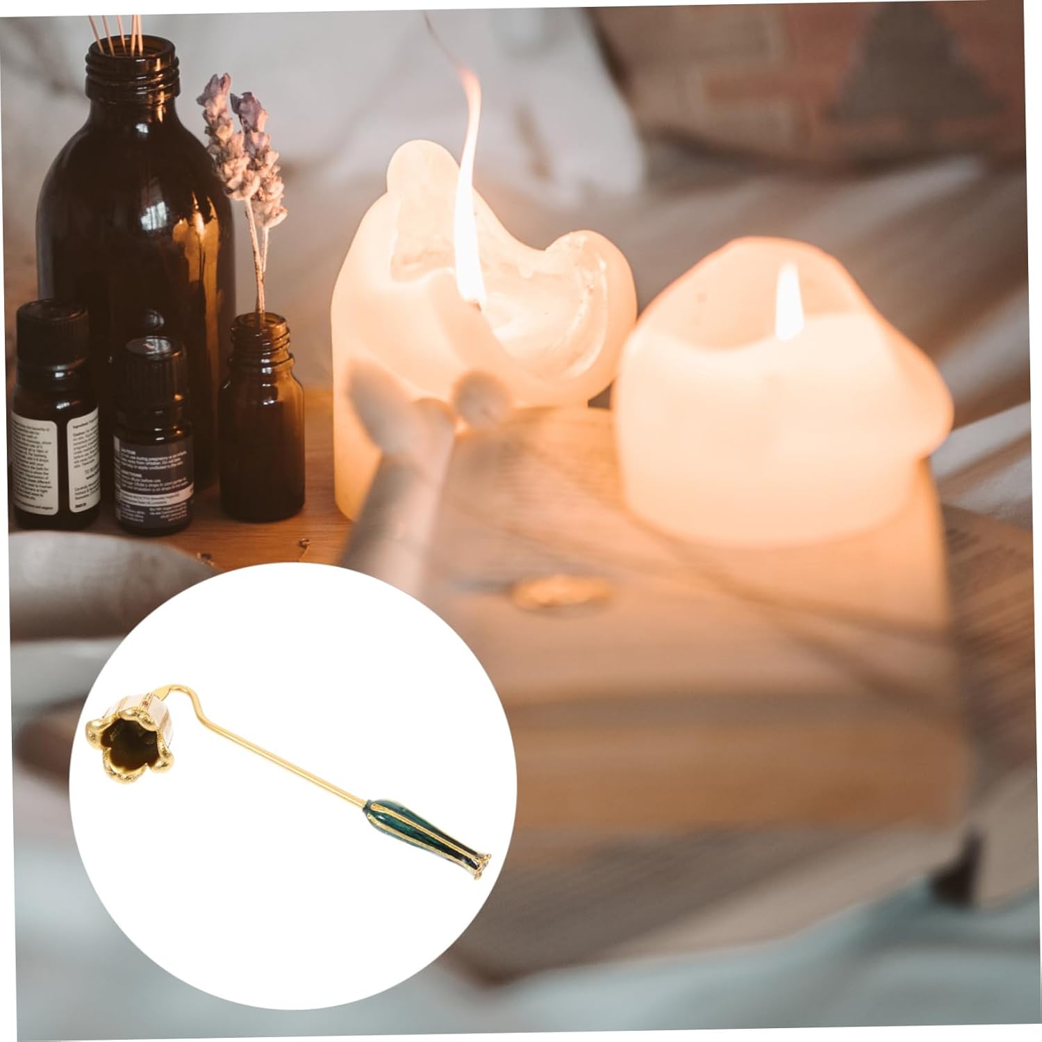 Elegant Candle Extinguisher with Long Handle for Safe Use