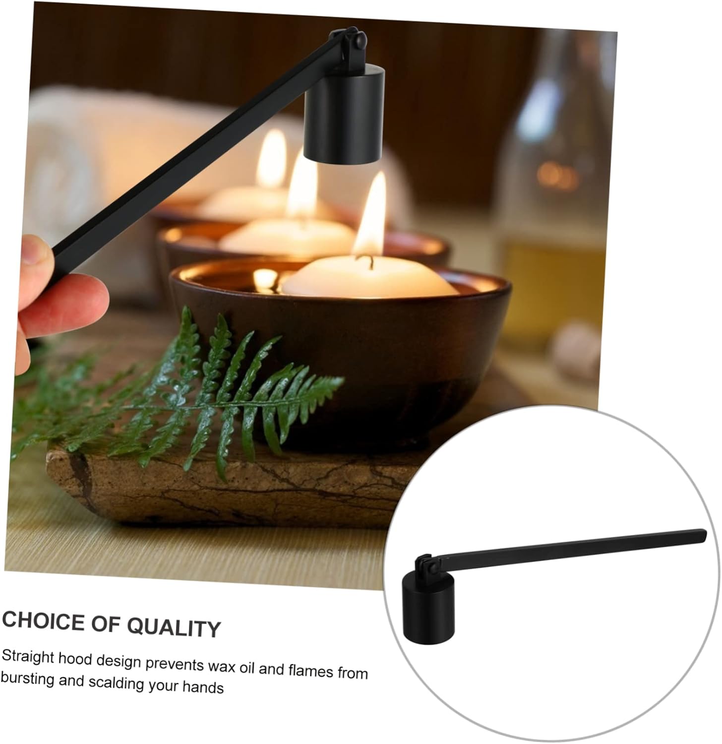 Cabilock Black Long Candle Snuffer Wick Extinguisher