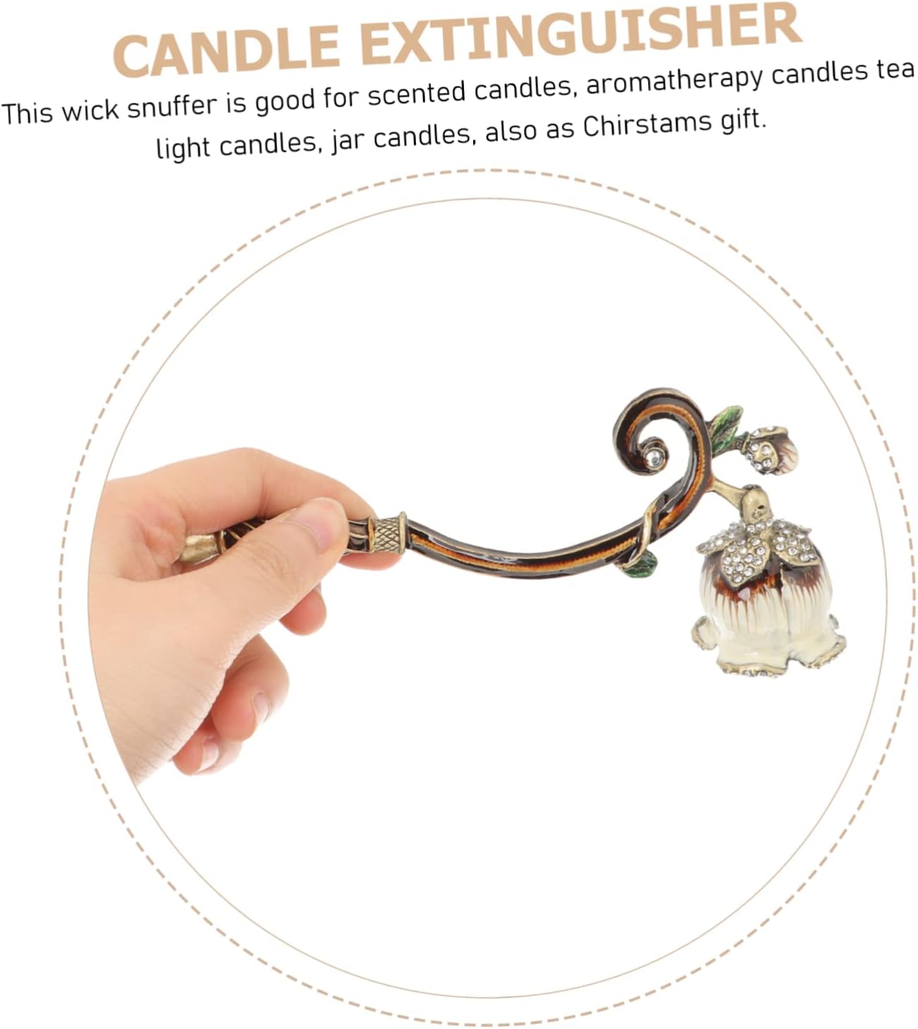 LIFKICH Candle Snuffer with Long Handle and Metal Design