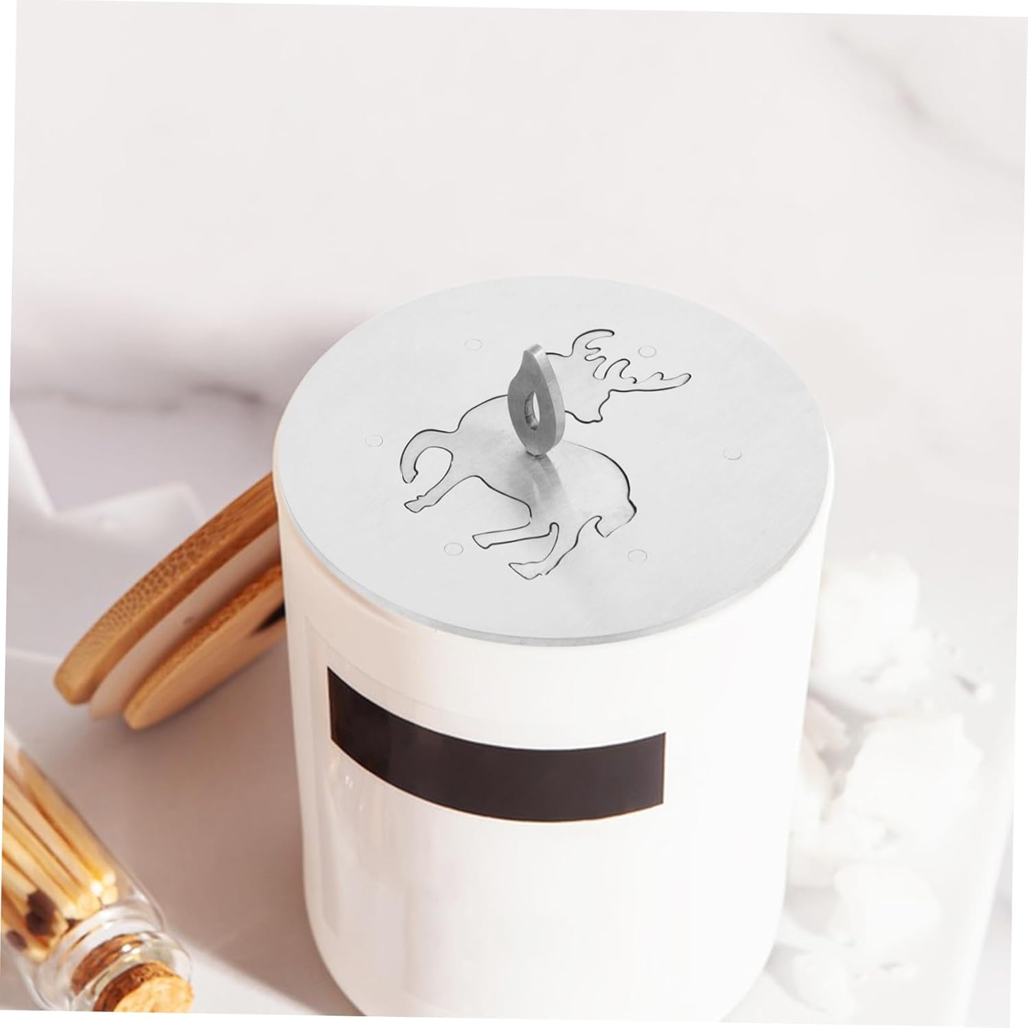 NUOBESTY Decorative Candle Cover with Elk Pattern