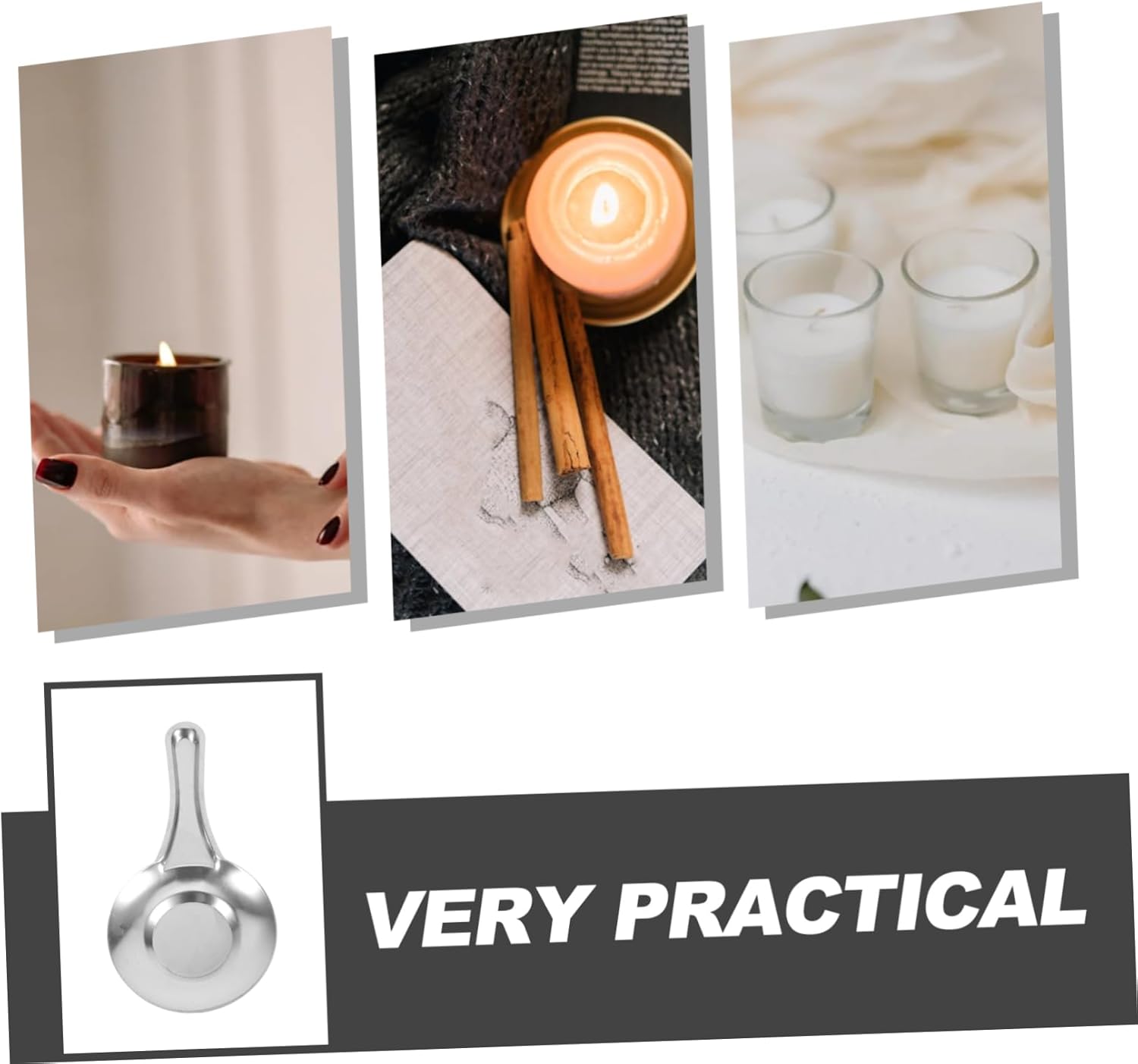 Ciieeo 5Pcs Stainless Steel Candle Snuffer with Long Handle