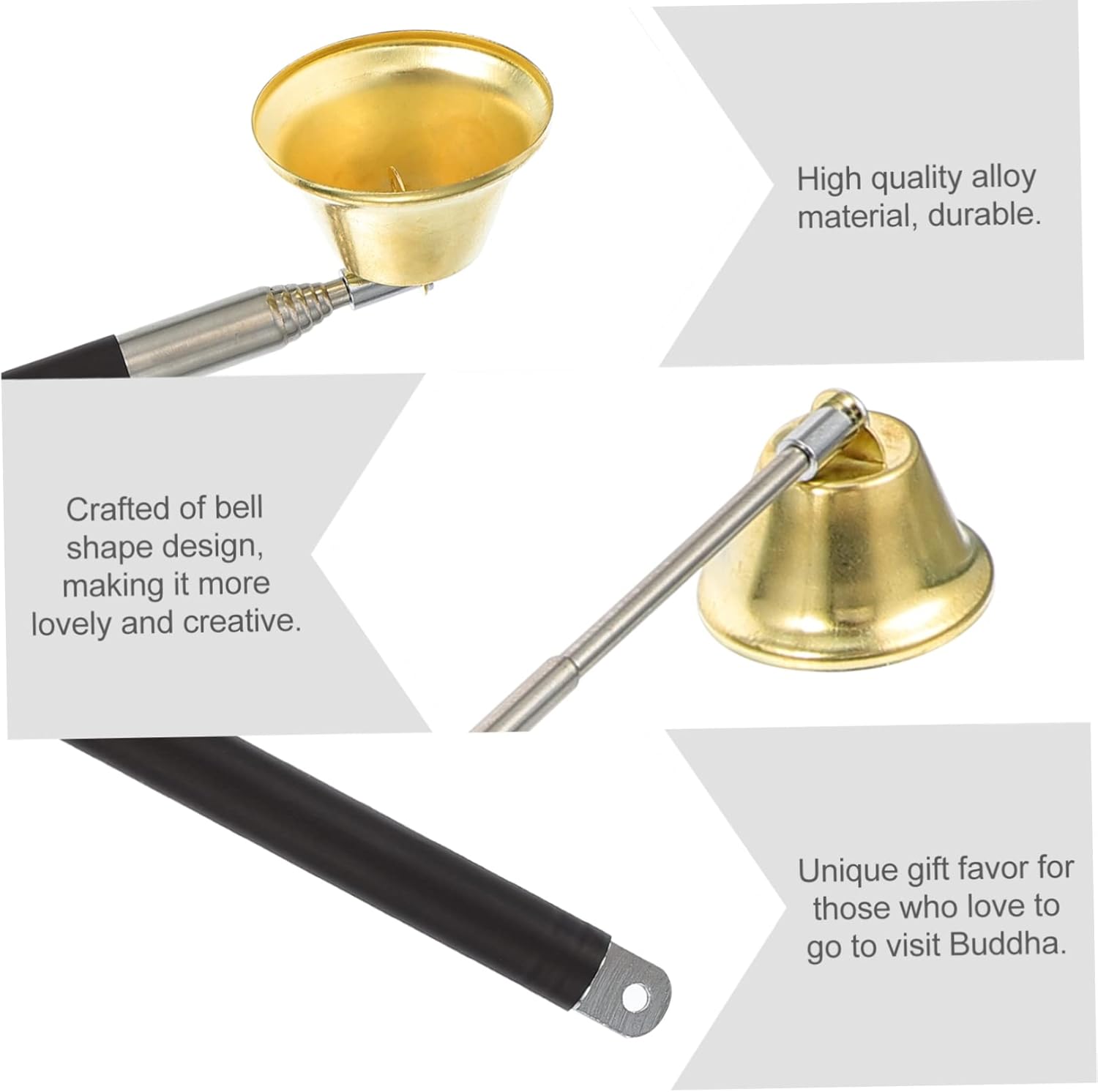 HOOTNEE 1pc Extendable Candle Snuffer Extinguisher for Home and Banquet Use