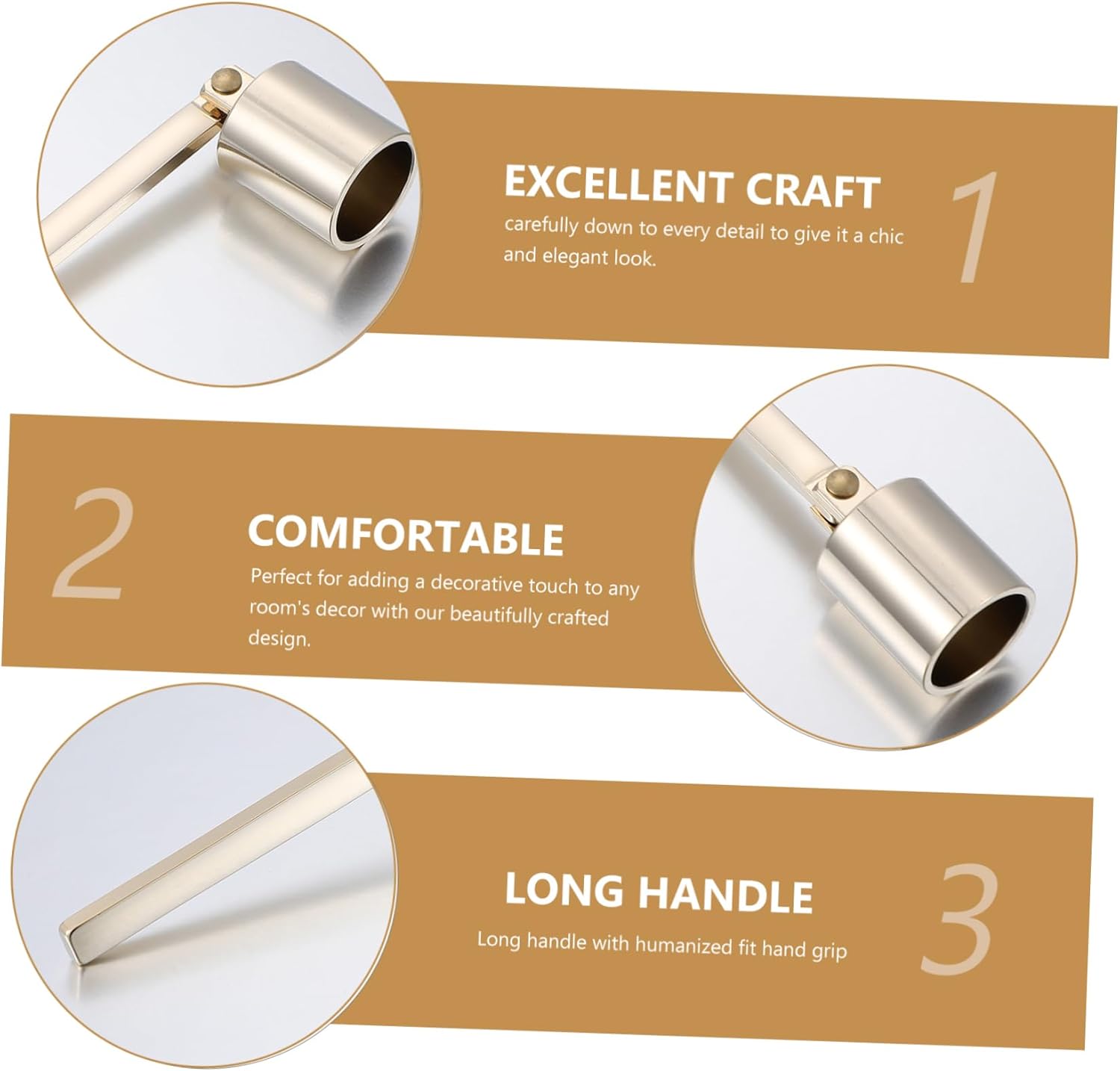 Happyyami 2pcs Stainless Steel Candle Snuffers