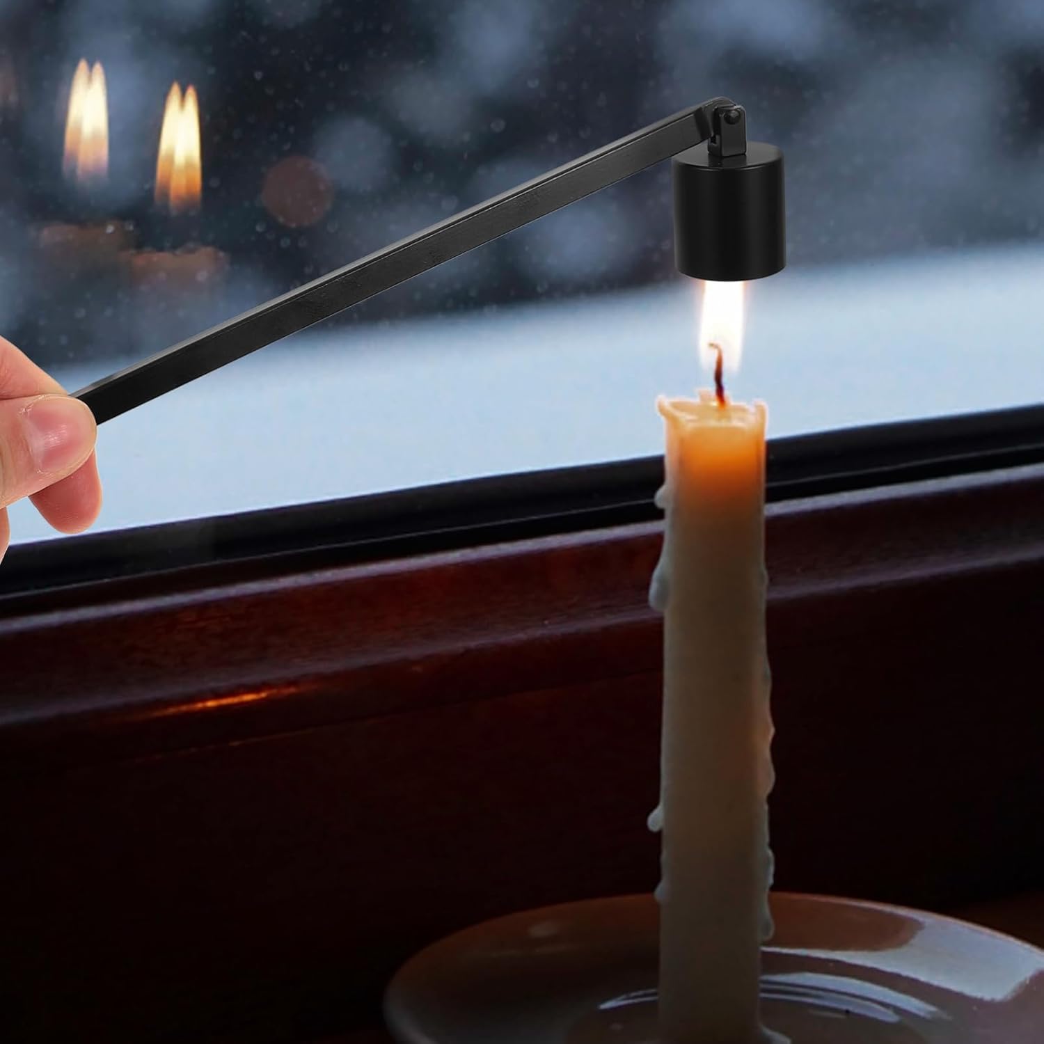 Elegant Iron Candle Snuffer for Home Weddings and Parties Black