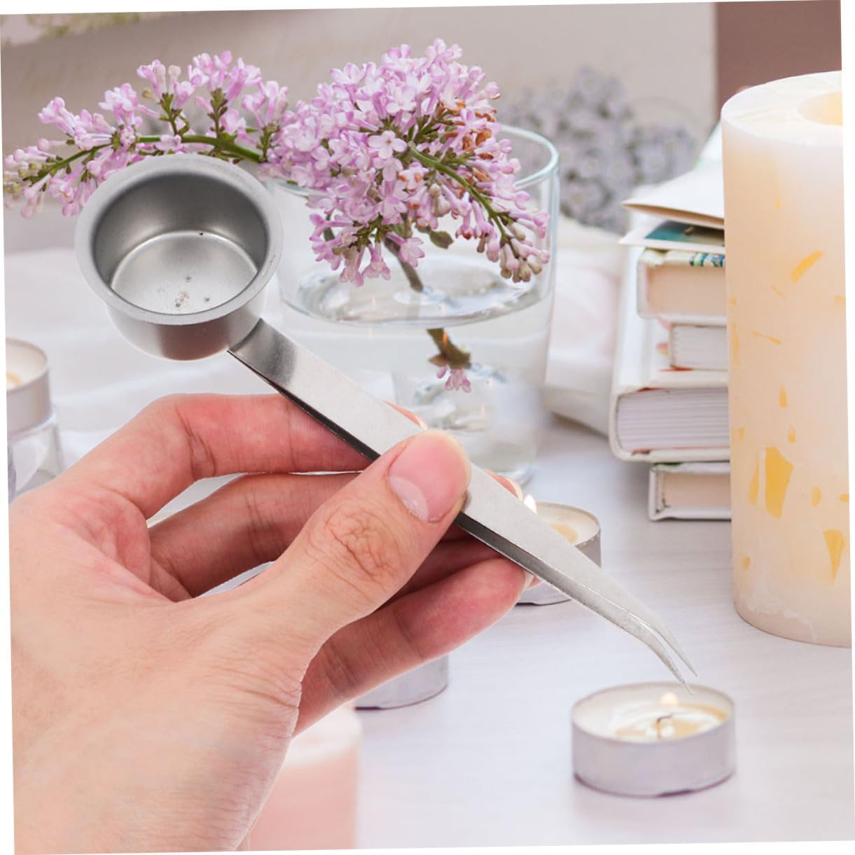 2pcs Candle Maintenance Tool Flame Tongs Iron Wick Dipper Snuffer