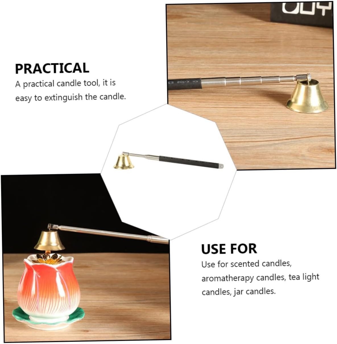 RORPOIR Alloy Candle Snuffer with Long Flexible Handle