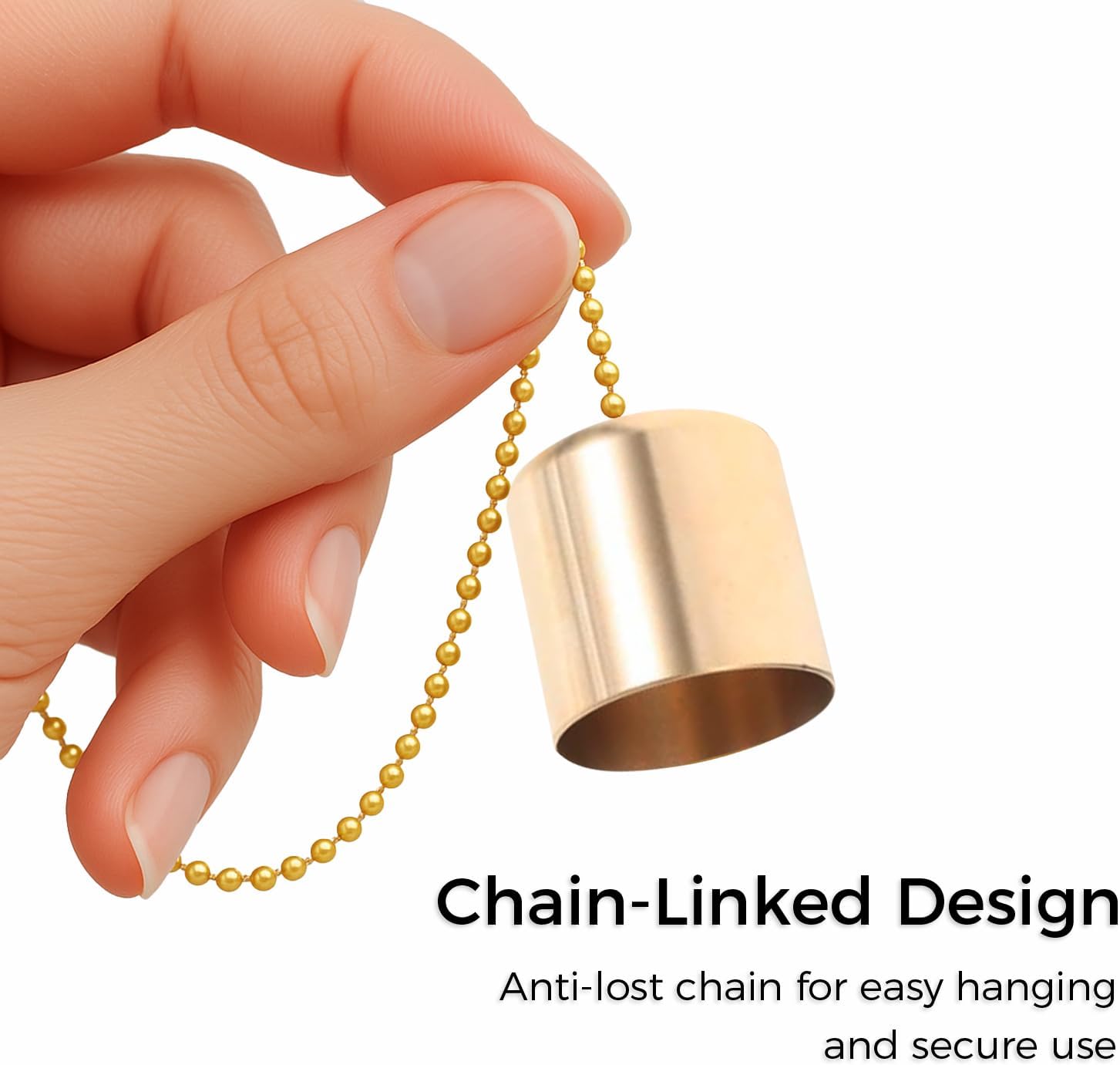 SerenGlow Brass Candle Snuffer Caps with Chain 4 Pcs
