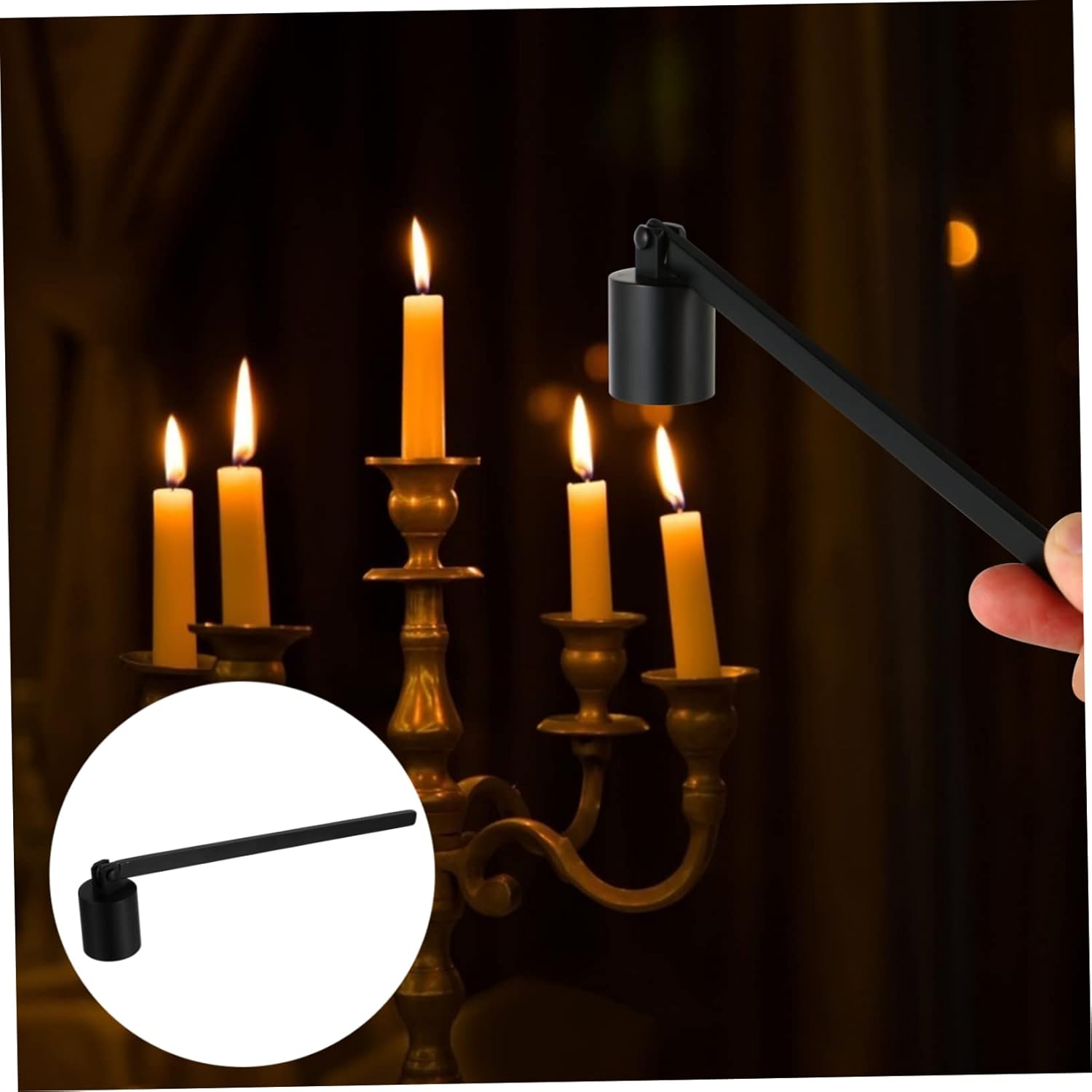 4 Pcs Stainless Steel Candle Snuffers with Long Handles
