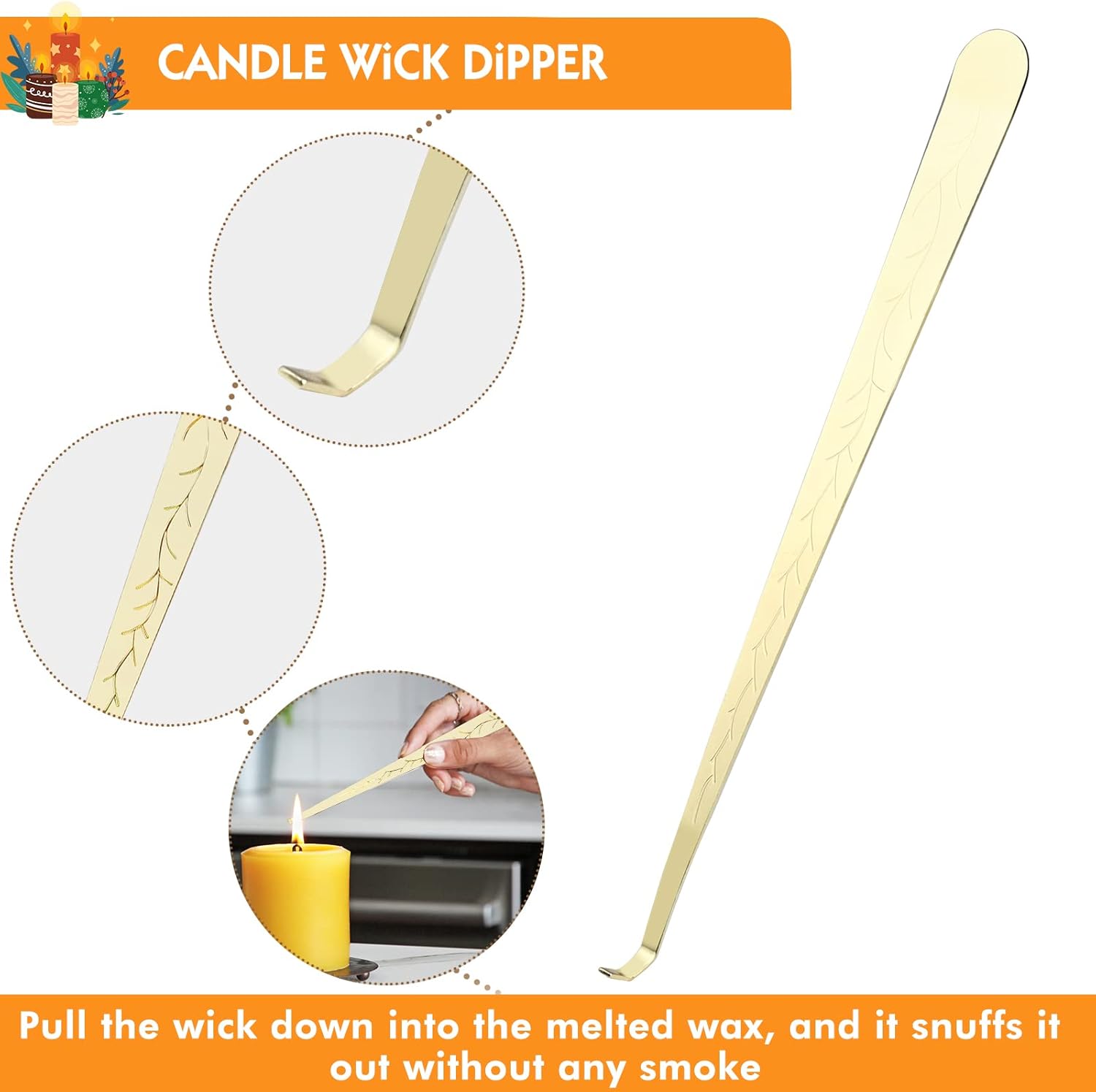 4 in 1 Candle Care Kit with Gold Finish