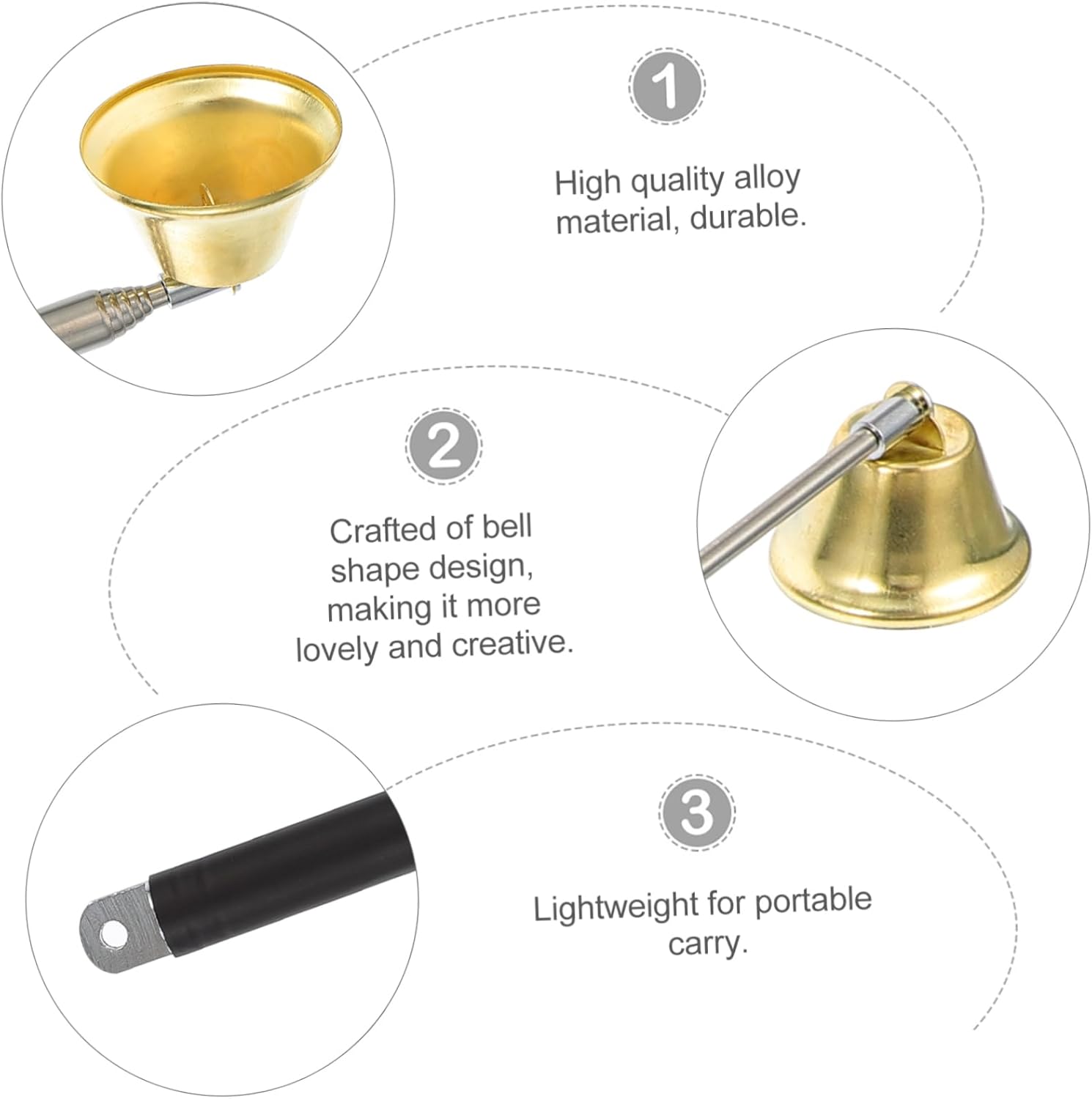 2pcs Bell-Shaped Extensible Candle Wick Snuffer