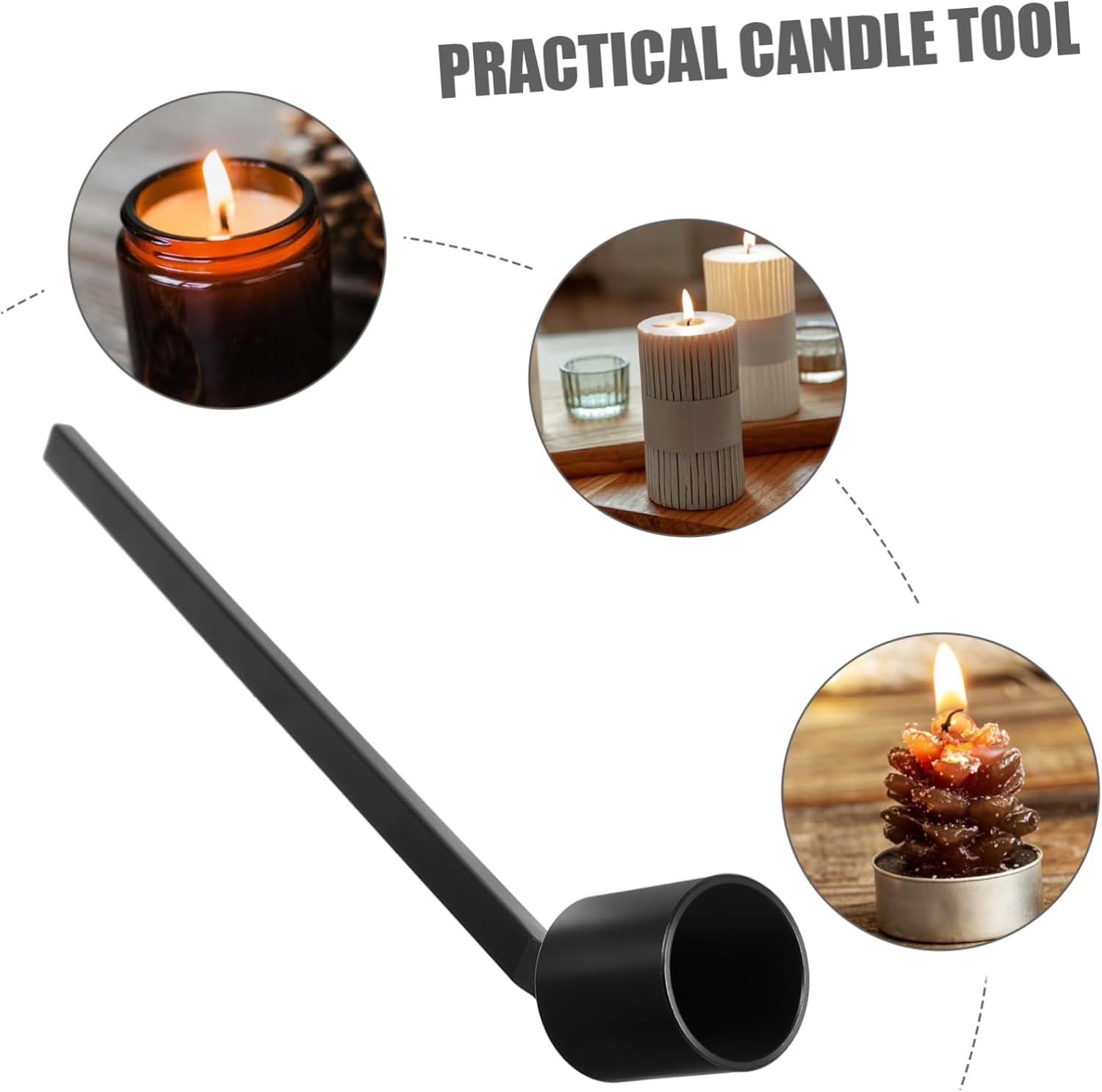 ERINGOGO Candle Snuffer Tool Stainless Steel Elegant Design Safe Extinguishing