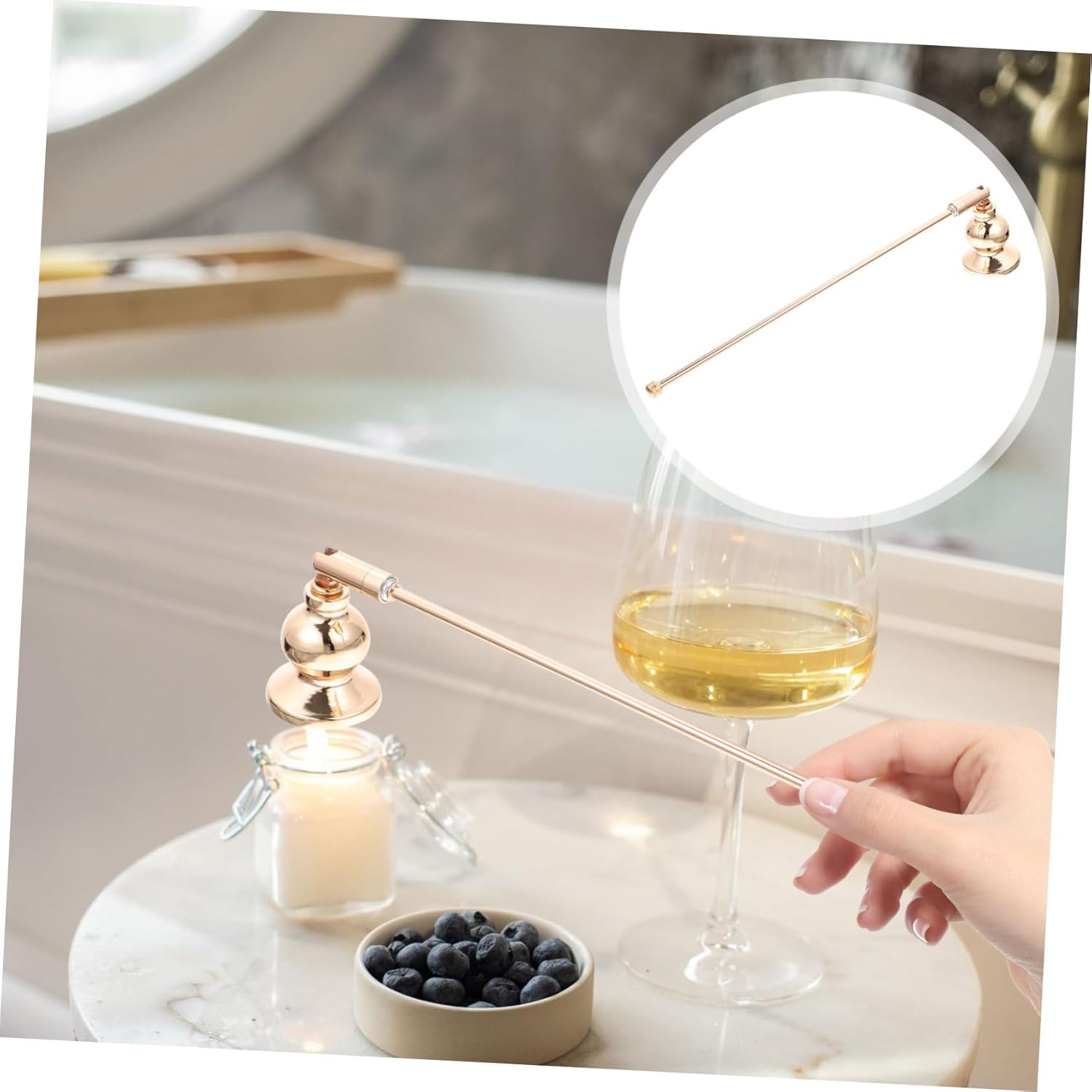 Stobaza Elegant Candle Snuffer with Long Handle for Candlestick