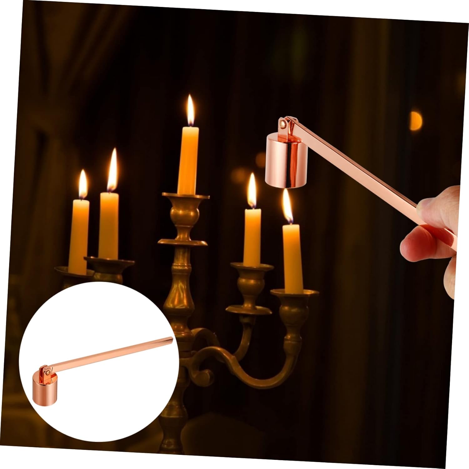 Stoanza 1pc Candle Snuffer Stainless Steel Flame Extinguisher Tool for Wick Control
