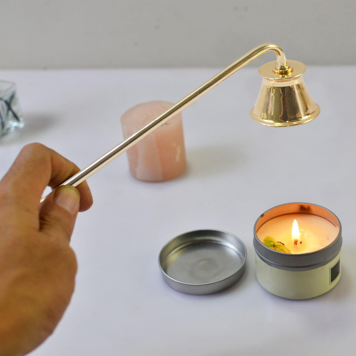 Stainless Steel Candle Snuffer Extinguisher with Rust-Proof Cover