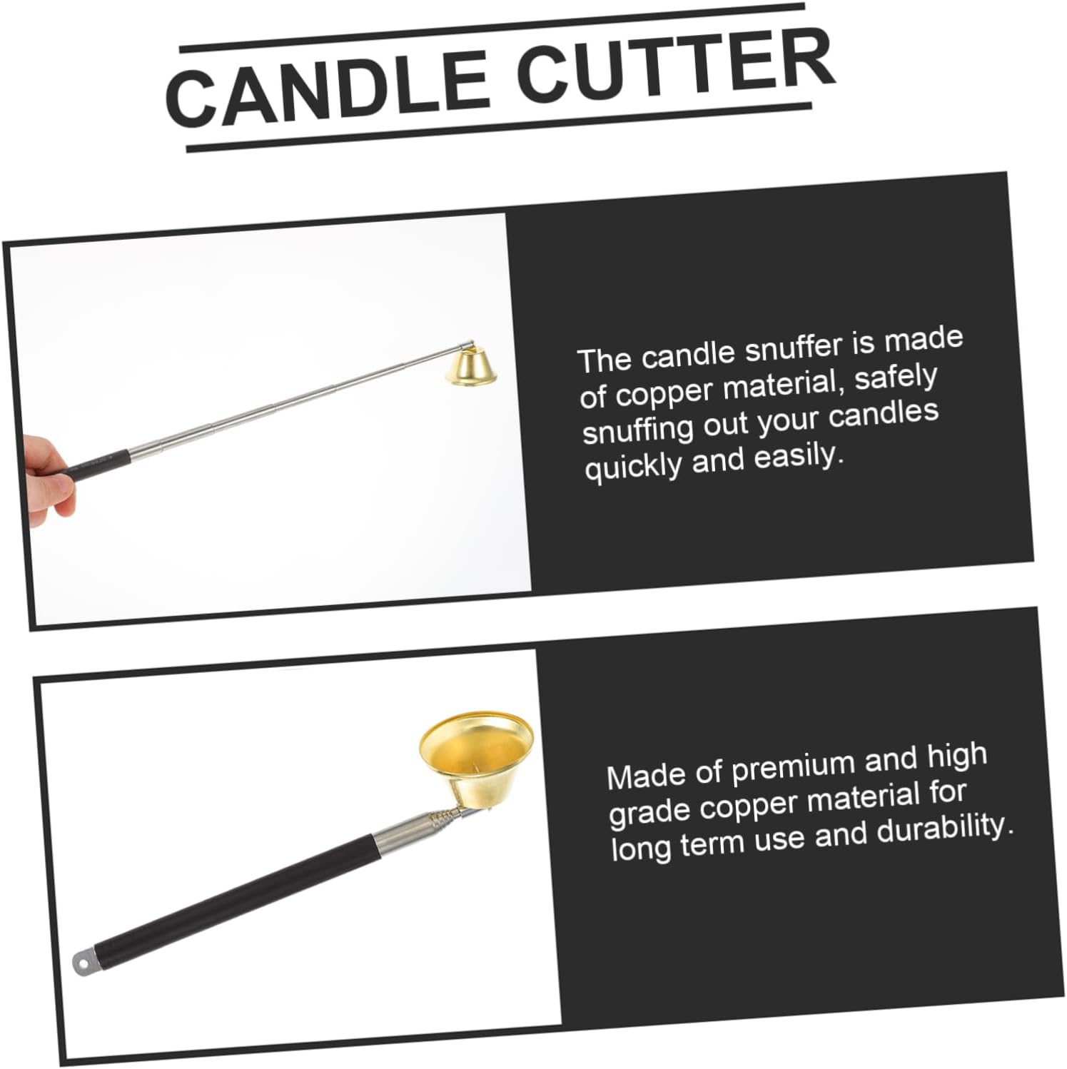 STOBAZA 1pc Extensible Buddhist Candle Snuffer with Candle Cutter and Wicks Trimmer