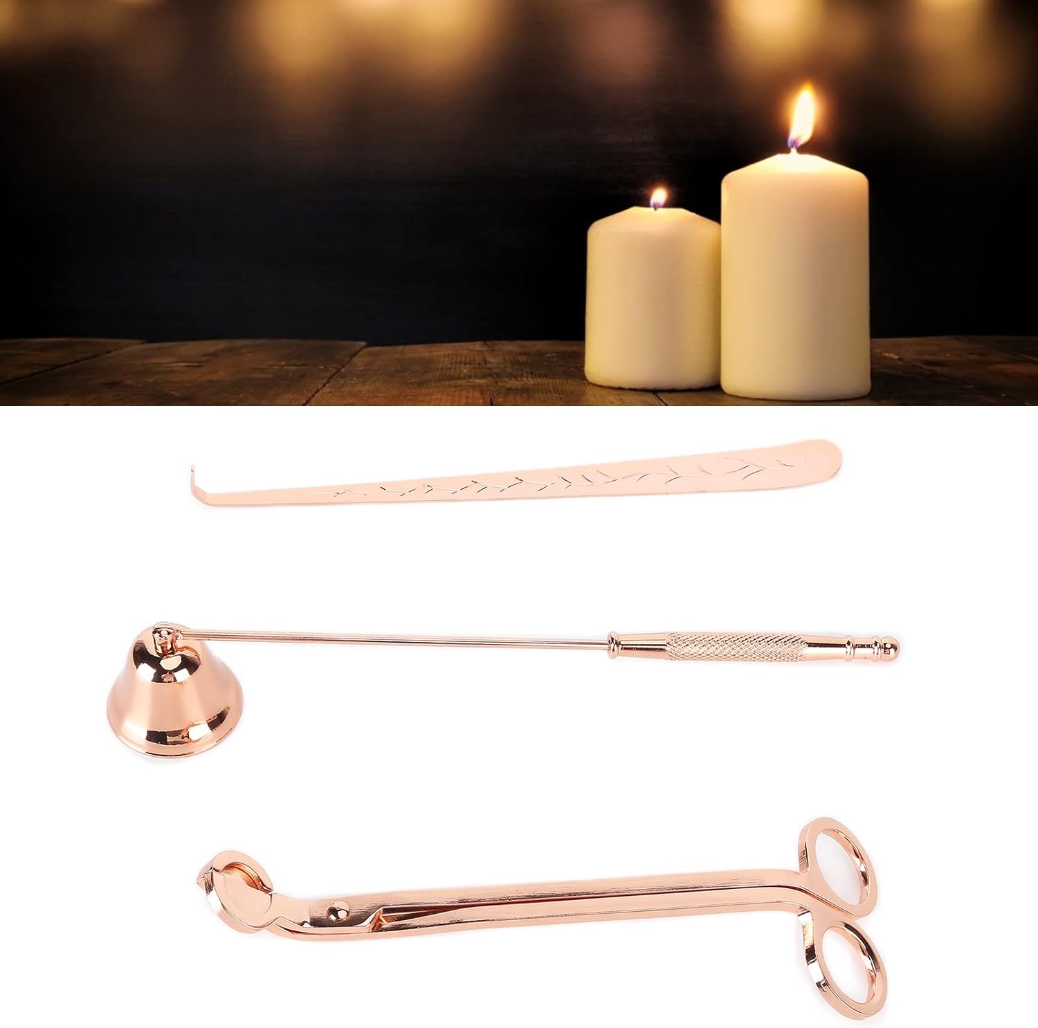 Rose Gold Candle Wick Trimmer Set 3pcs