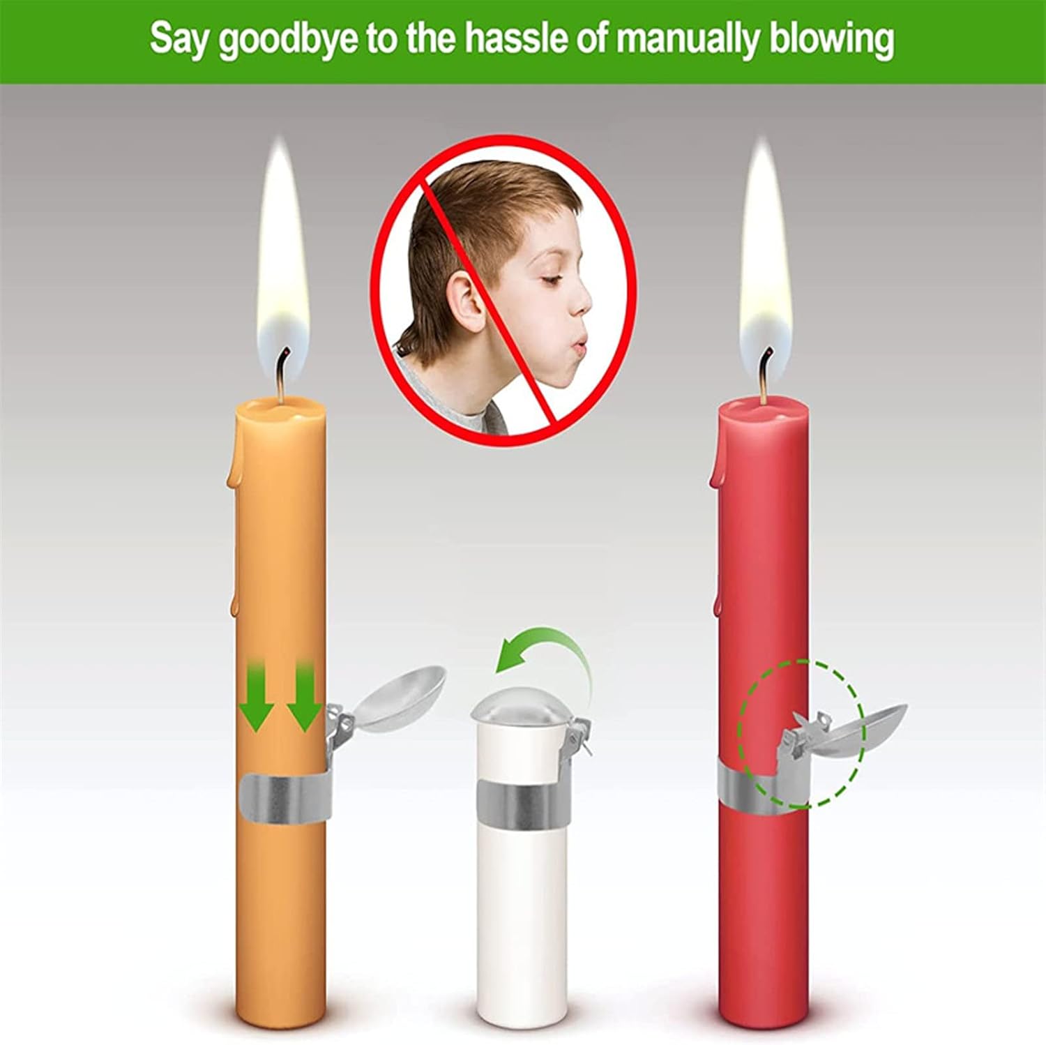 Horoper Candle Snuffer 4 Pcs Automatic Wick Extinguisher Kit Gold Silver