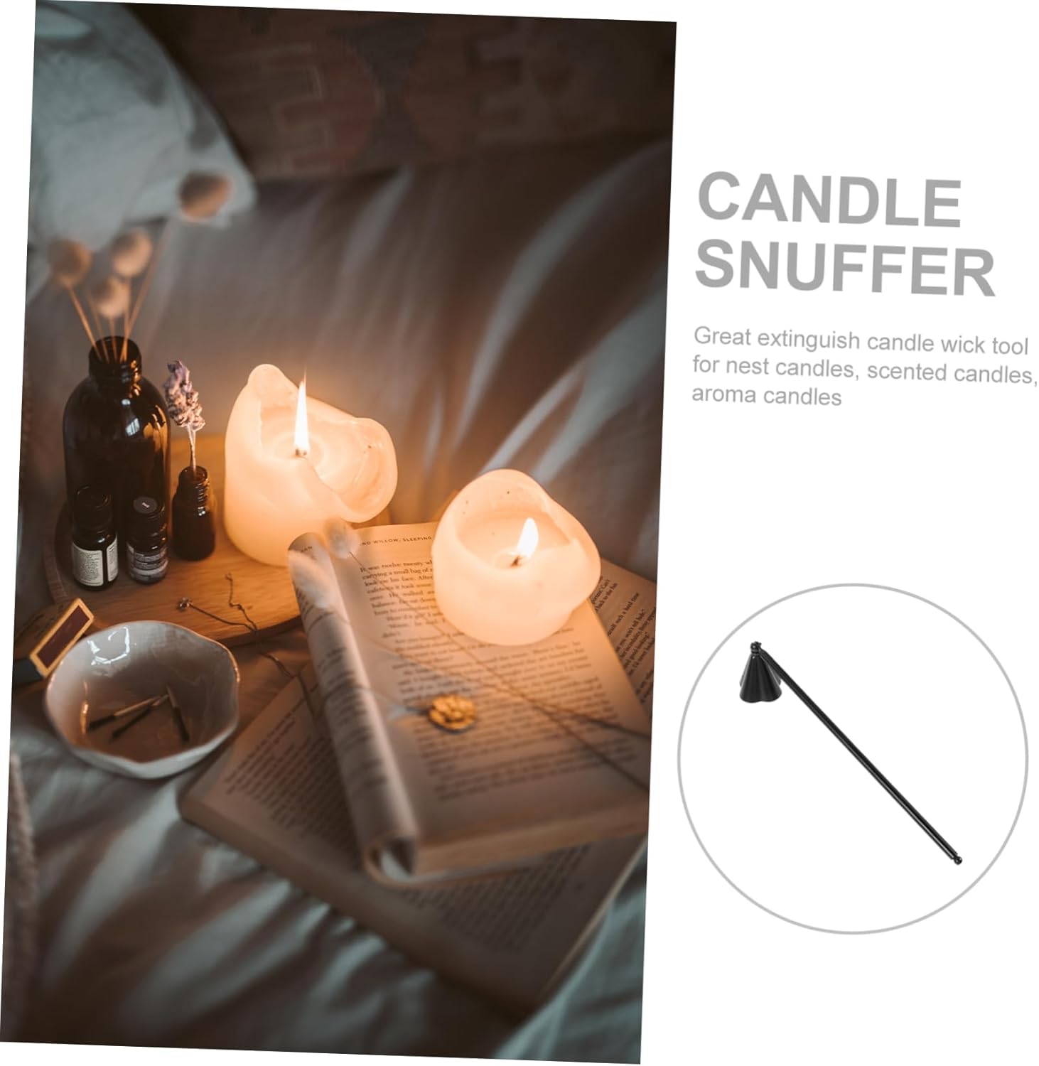 GOOHOCHY Candle Snuffer Metal Flame Extinguisher Set