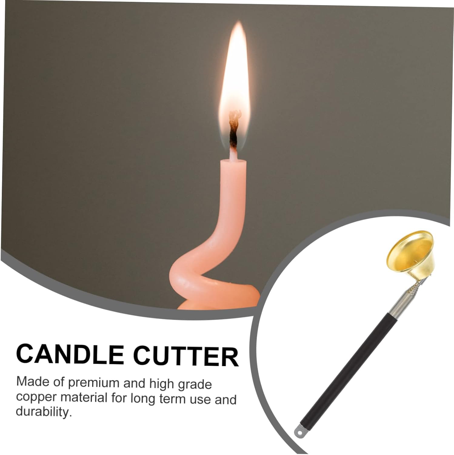 STOBAZA 2pcs Copper Candle Snuffer with Automatic Wick Extinguisher