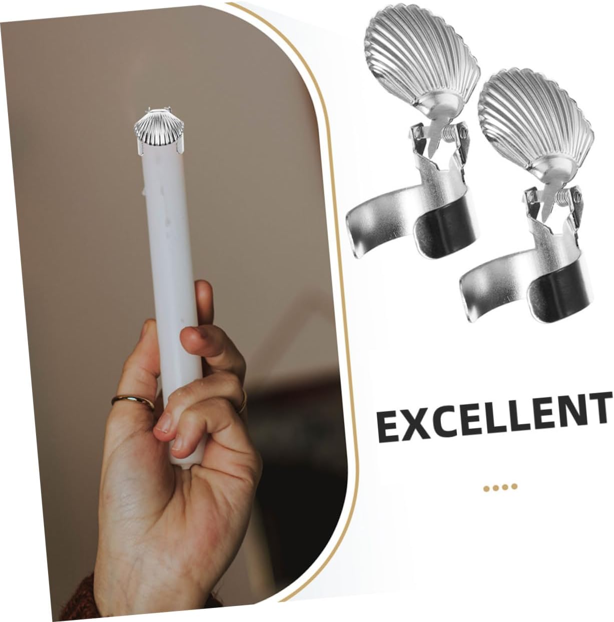 Metal Candle Snuffer Tool with Shell Shape for Flame Control