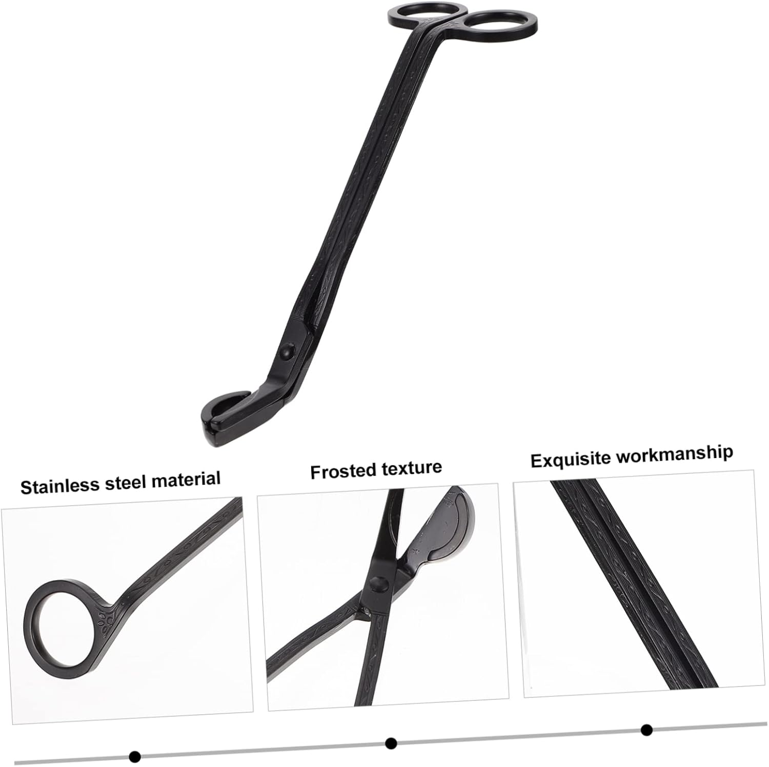 STOBAZA 3pcs Stainless Steel Candle Snuffer and Wick Trimmer Set Black Finish