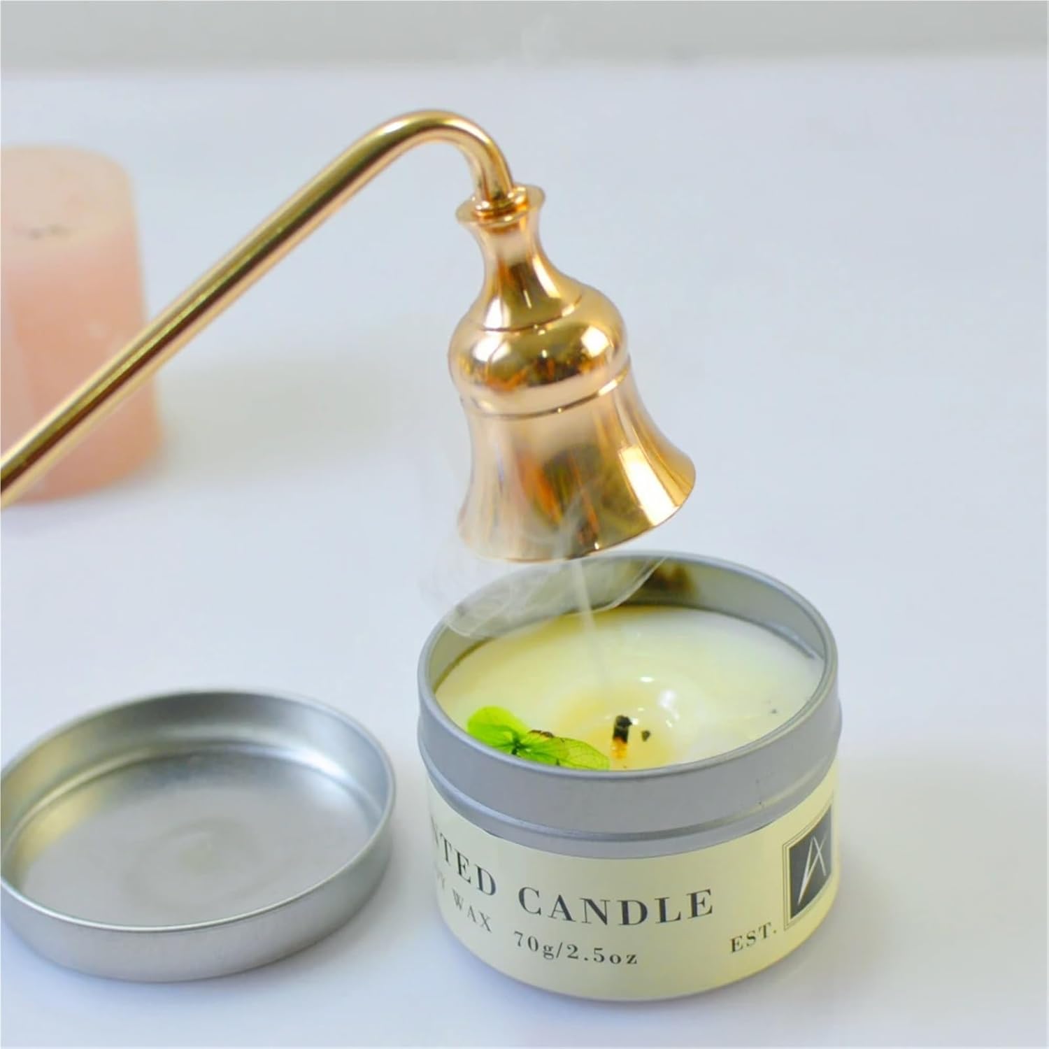 4Pcs Long Handle Metal Candle Snuffer Set Gold