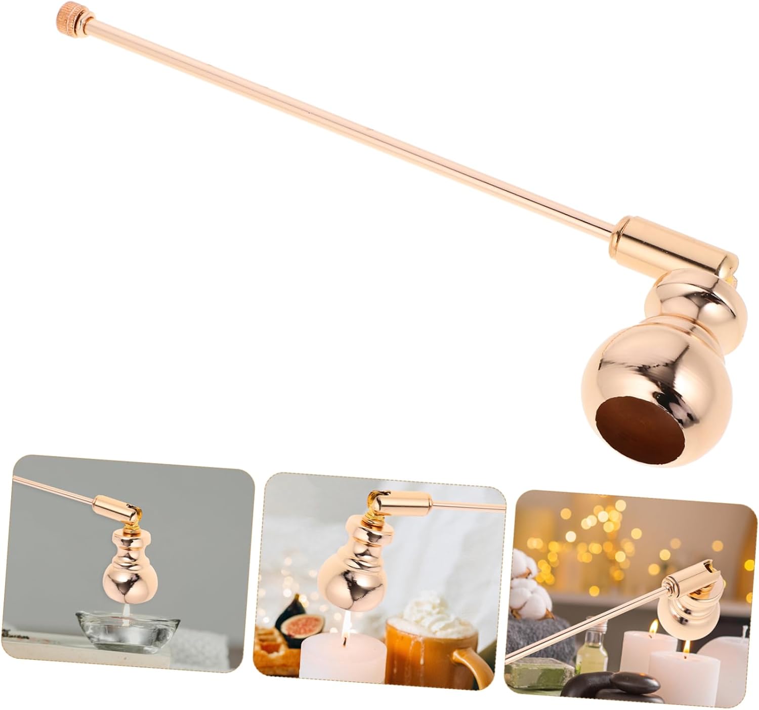 Zerodeko Candle Snuffer with Long Handle Iron Material for Jar Candles