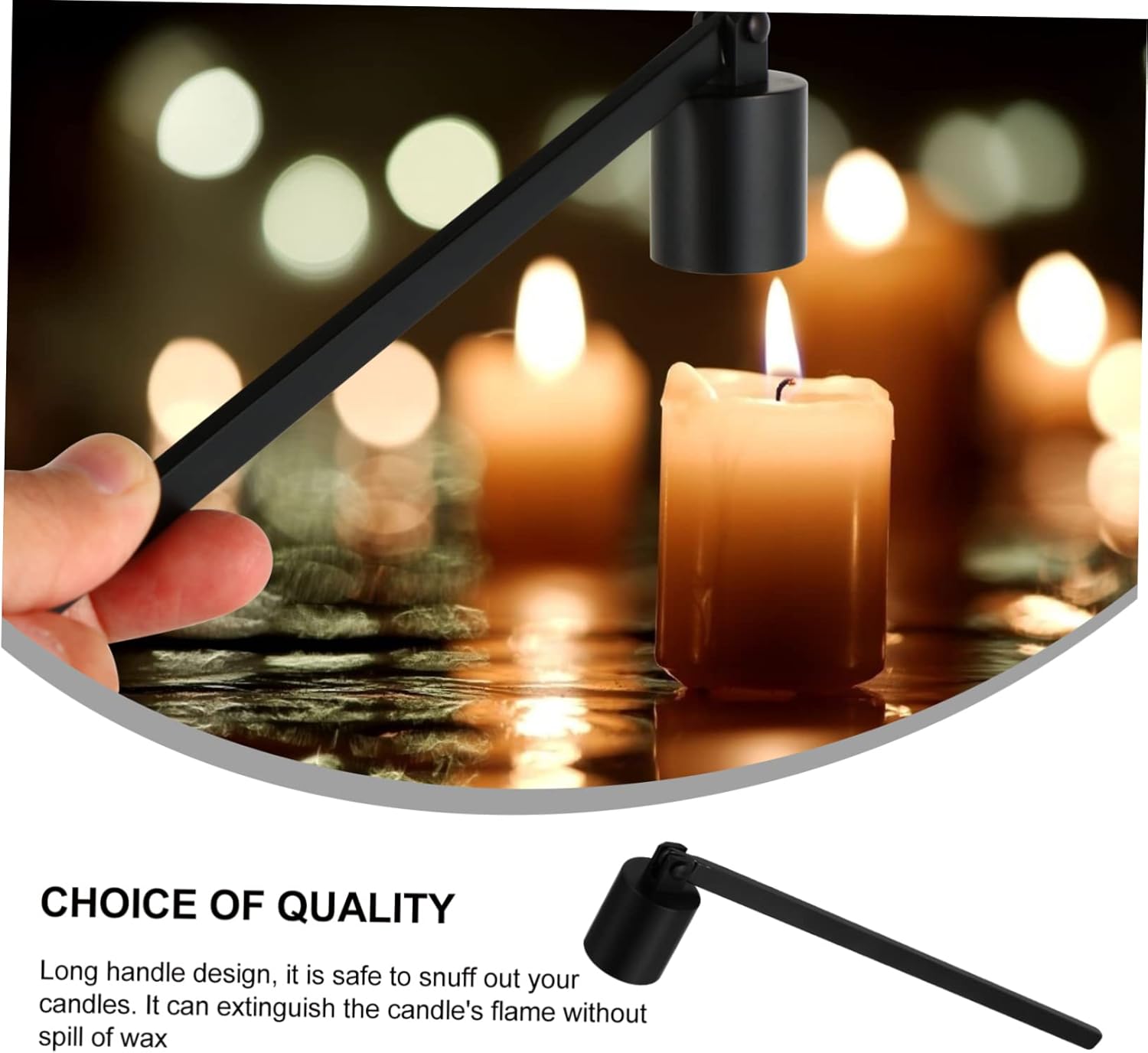 4 Pcs Stainless Steel Candle Snuffers with Long Handles