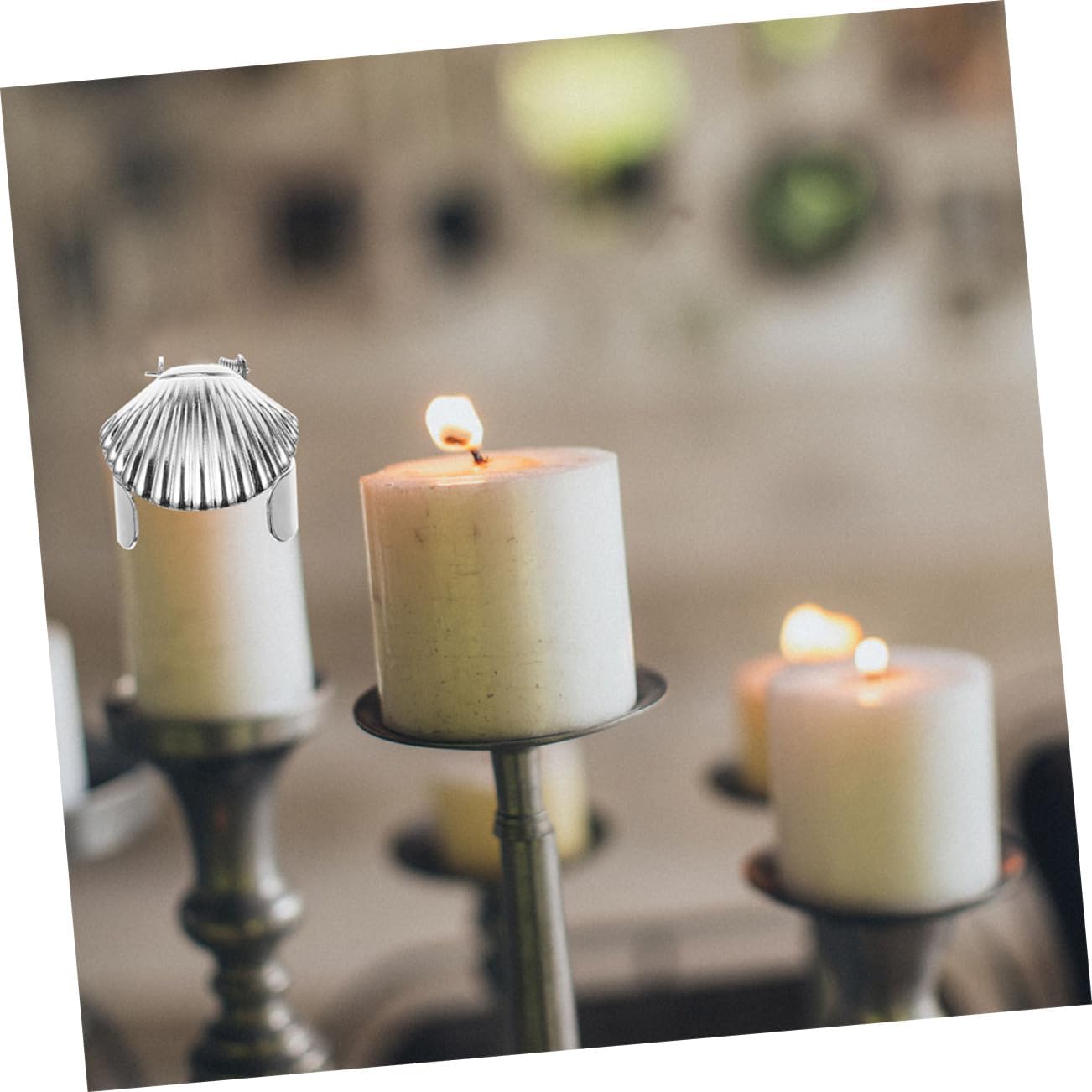 Metal Candle Snuffer Tool with Shell Shape for Flame Control