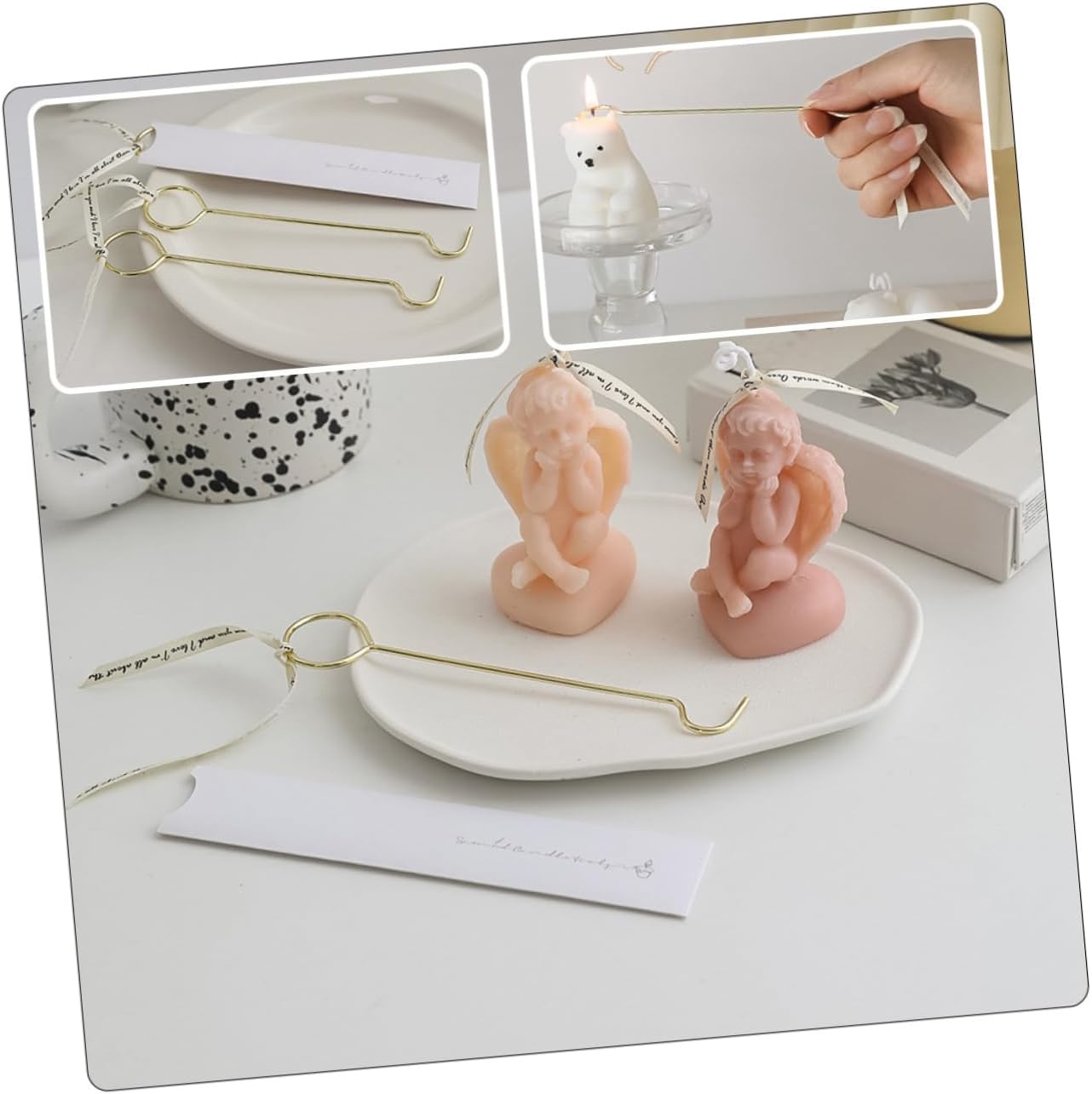 STOBAZA 2Pcs Candle Wick Snuffer Hooks for Aromatherapy and Tea Light Candles