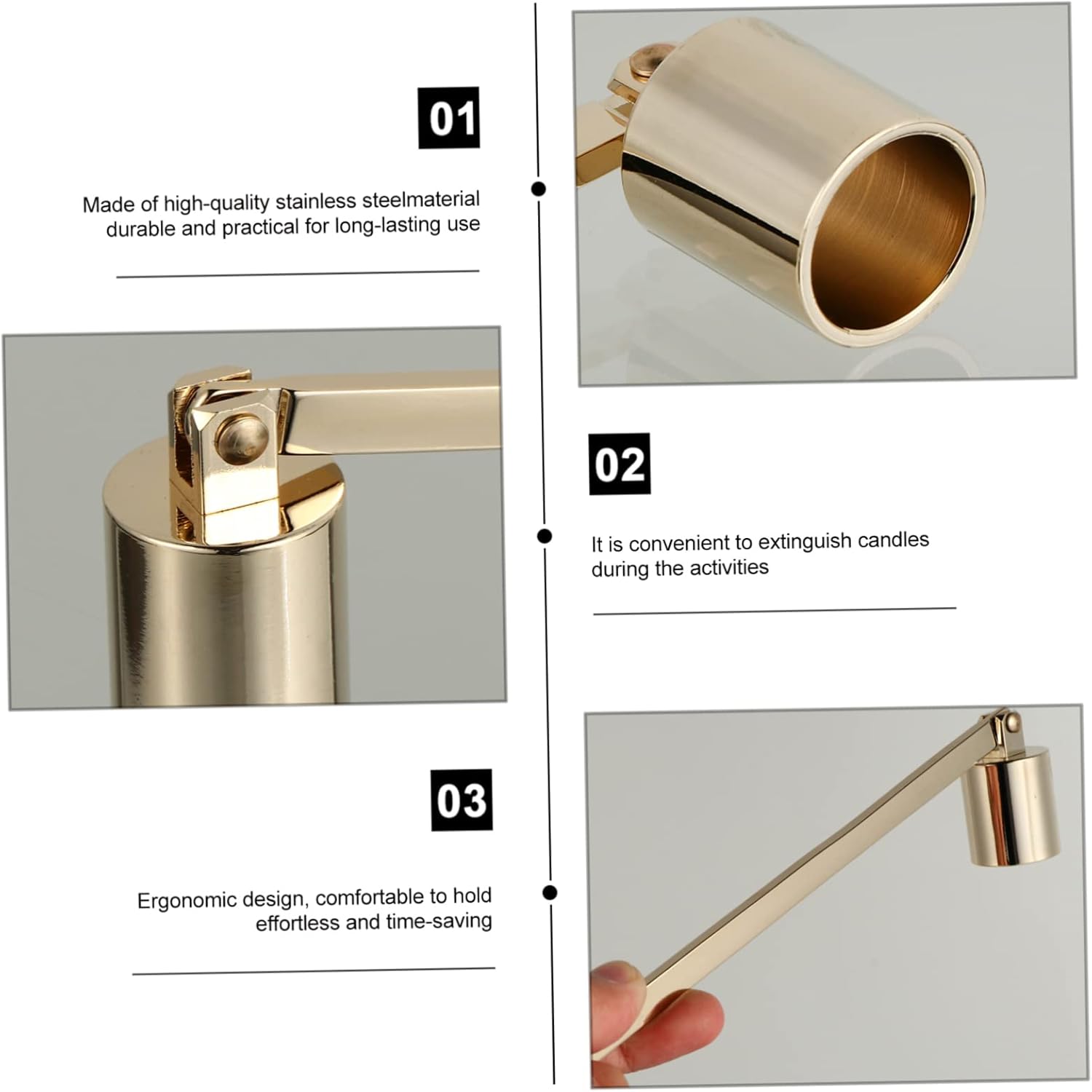1pc Stainless Steel Candle Snuffer Tool for Home and Professional Use