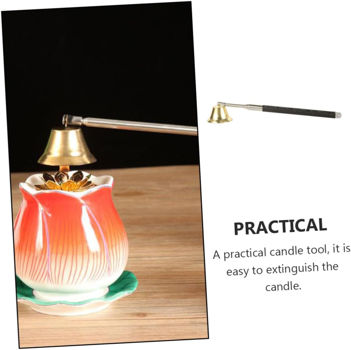 1 Piece Candle Snuffer with Long Flexible Alloy Handle