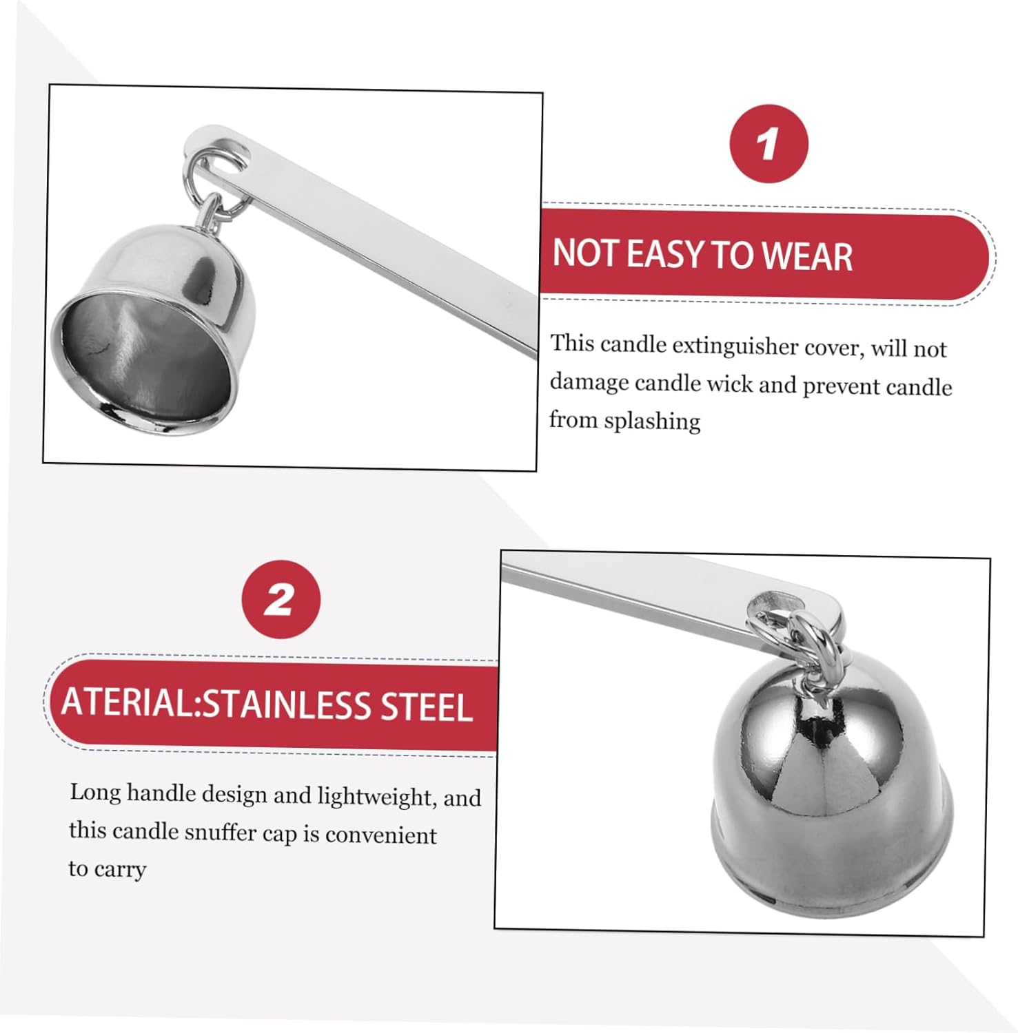 Stainless Steel Candle Wick Trimmer Snuffer Handle