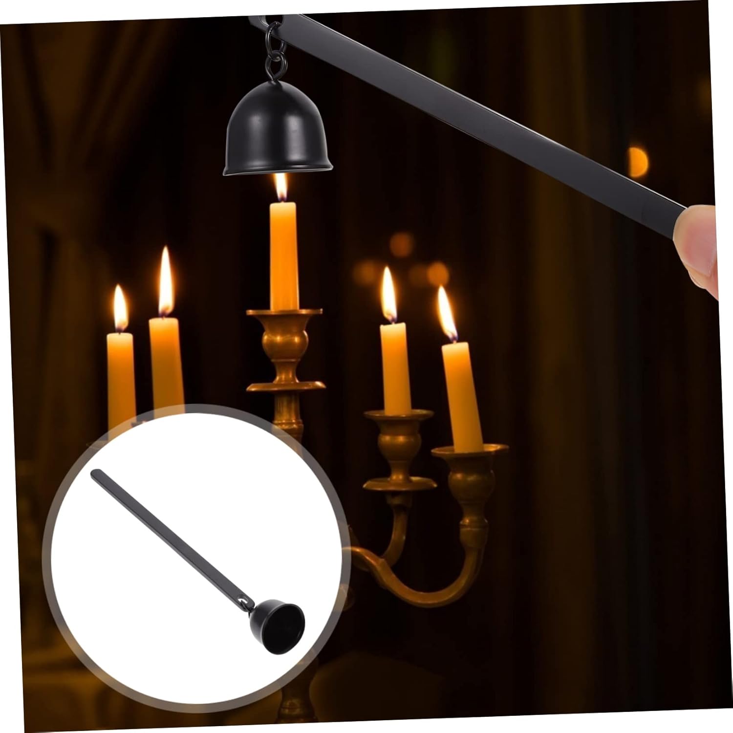 1pc Stainless Steel Candle Snuffer Elegant Wick Extinguisher for Home Events