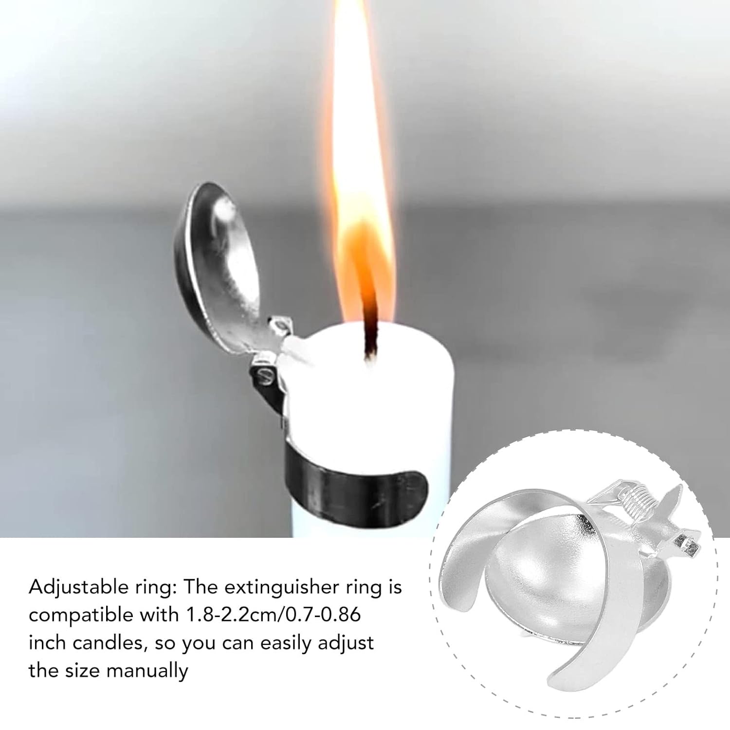 GUPE Candle Snuffer Automatic Fire Extinguisher 8 Pieces Silver