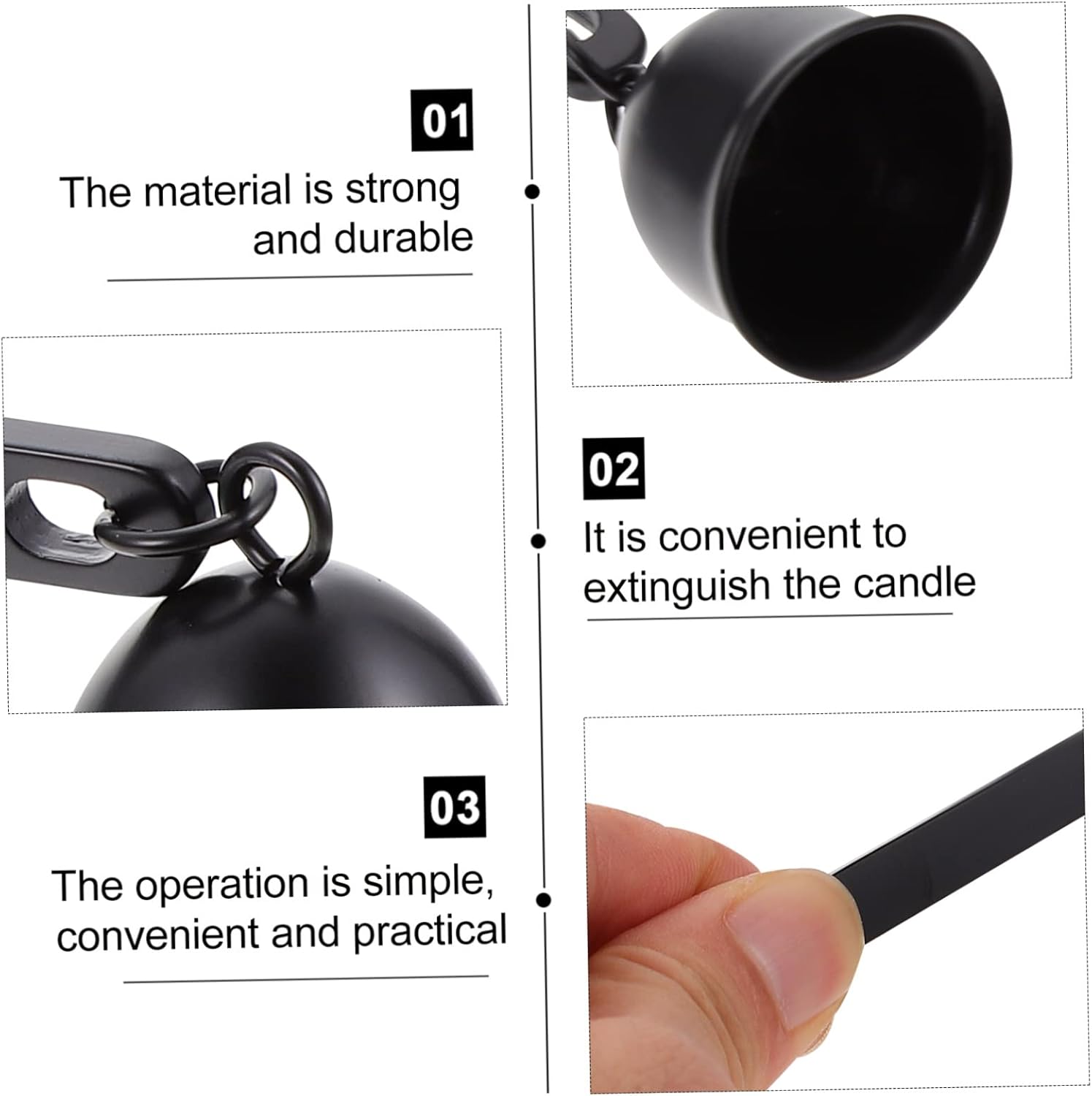 1pc Stainless Steel Candle Snuffer Elegant Wick Extinguisher for Home Events