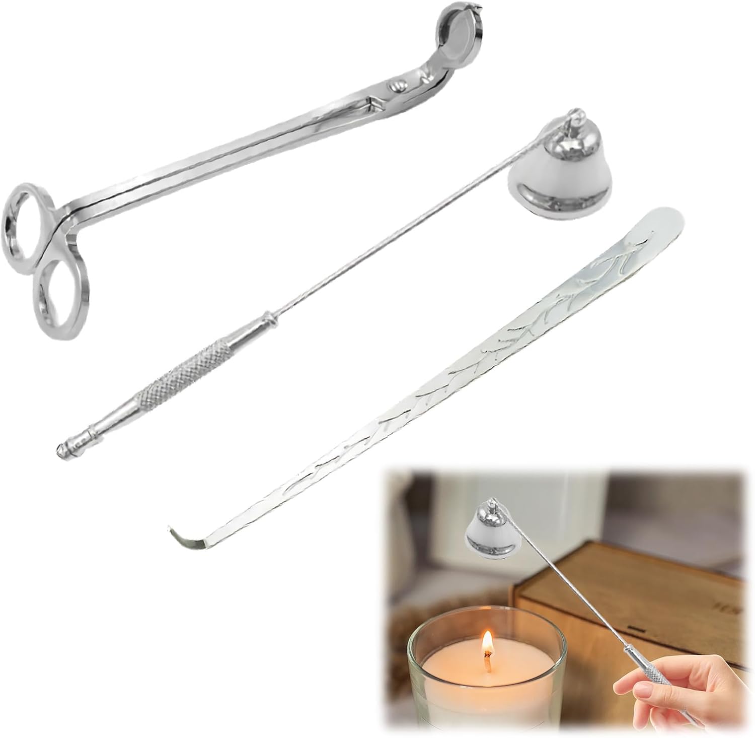 Candle Snuffer and Wick Trimmer Kit with Gift Packaging