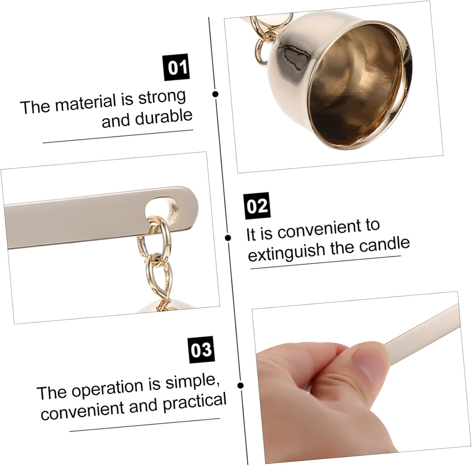 Stainless Steel Candle Snuffer with Bell Shape