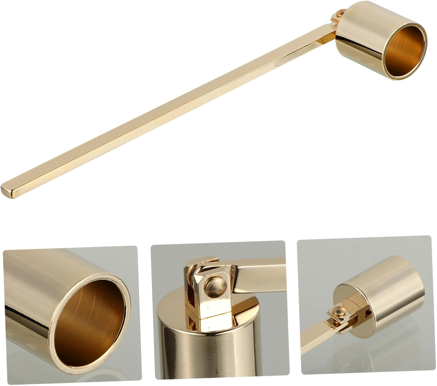 STOBAZA 1pc Stainless Steel Candle Snuffer with Long Handle and Ergonomic Design