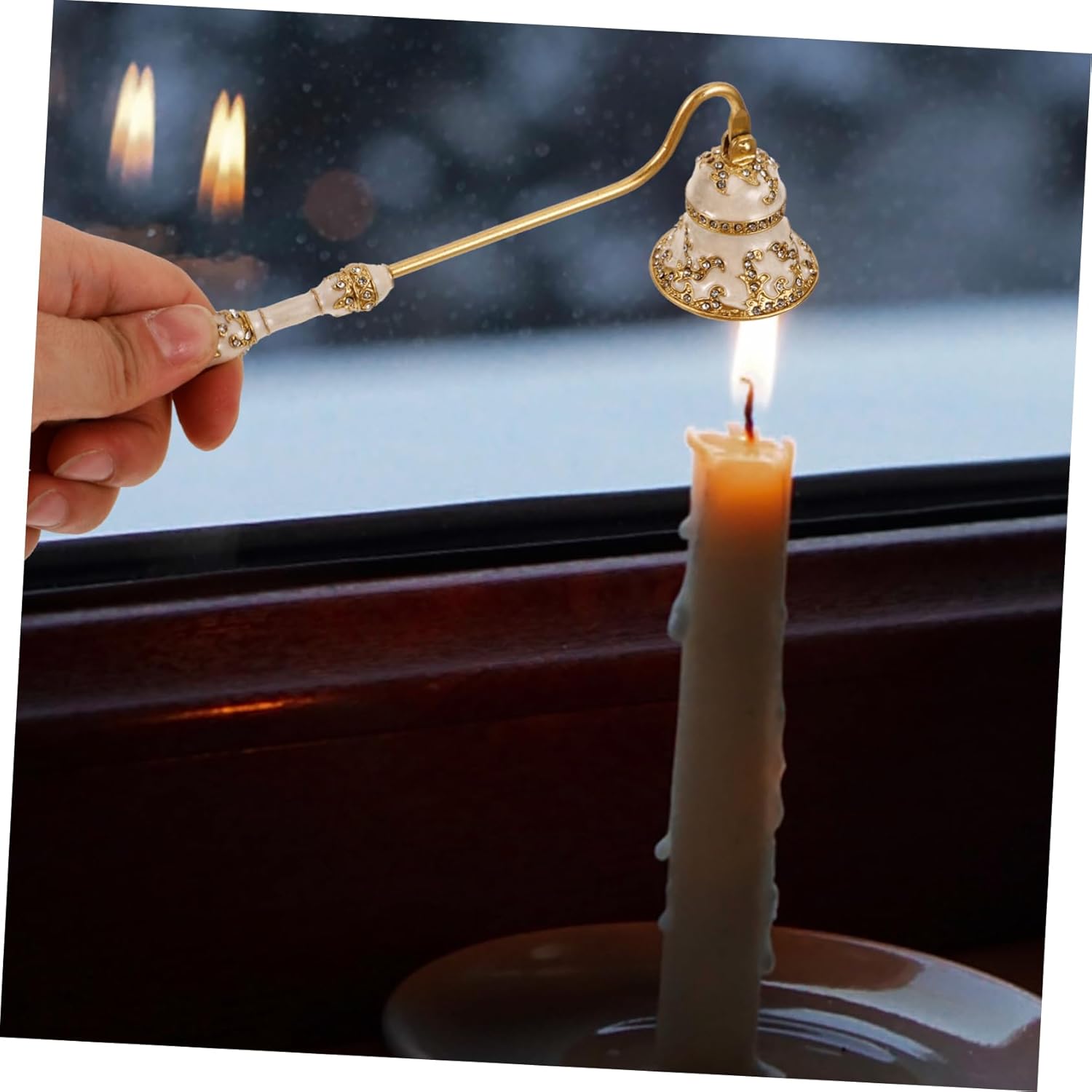 Happyyami Large Unique Candle Snuffer Metal Extinguisher Tool