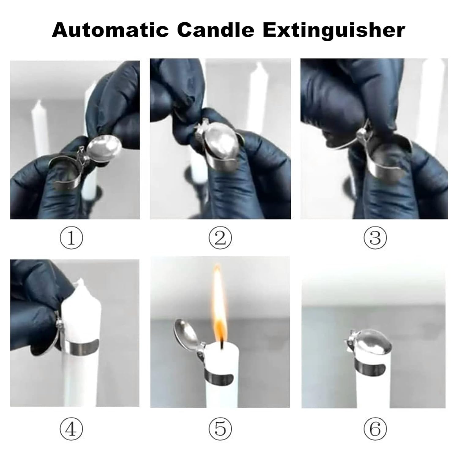 HEITIGN Automatic Candle Snuffer 4pcs Silver