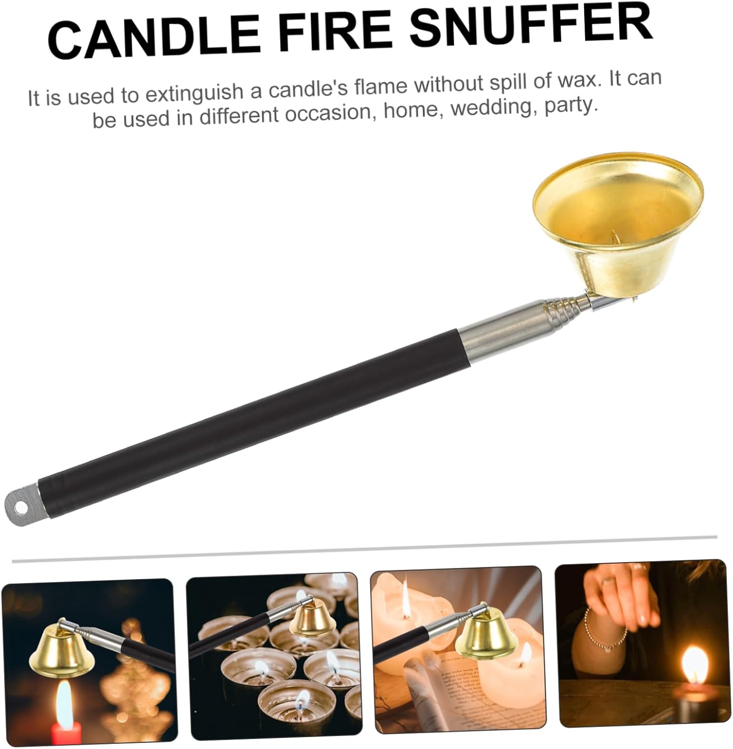 2pcs Retractable Candle Snuffer and Trimmer for Home Office Use