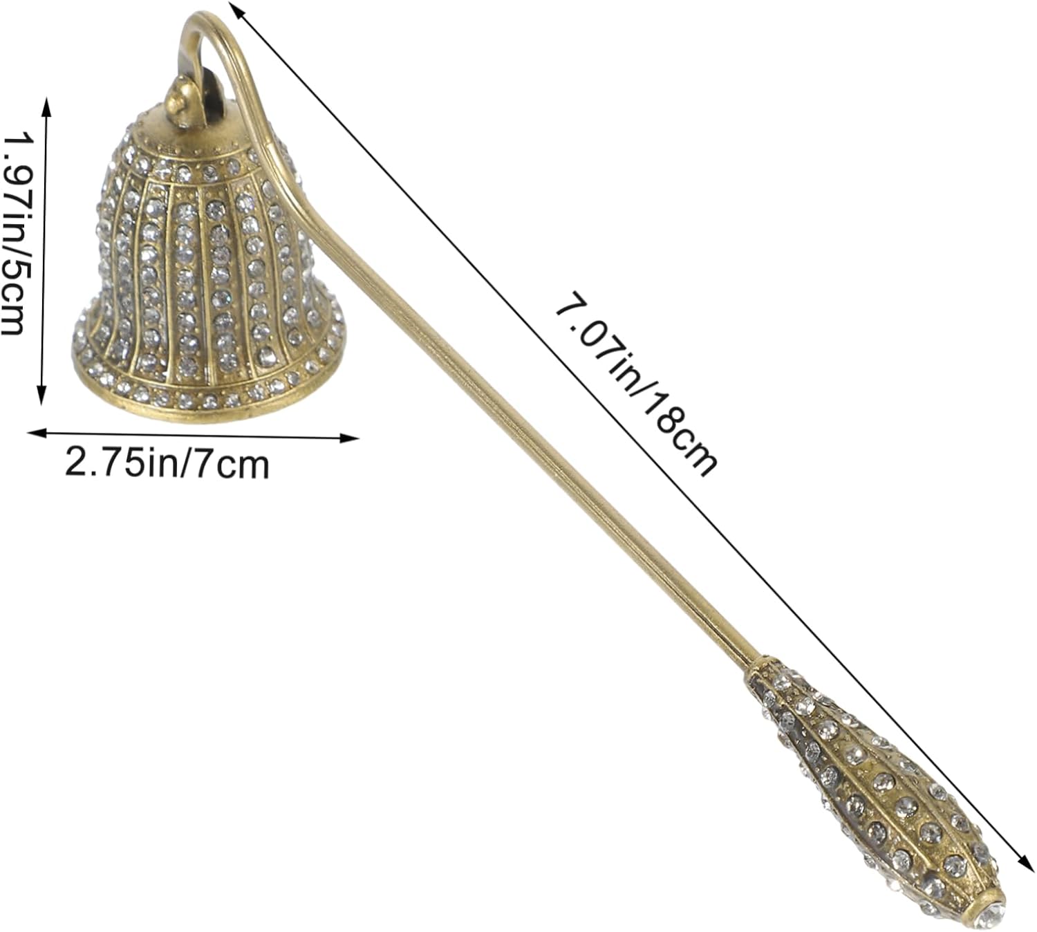 Vintage Rhinestone Candle Snuffer with Long Handle