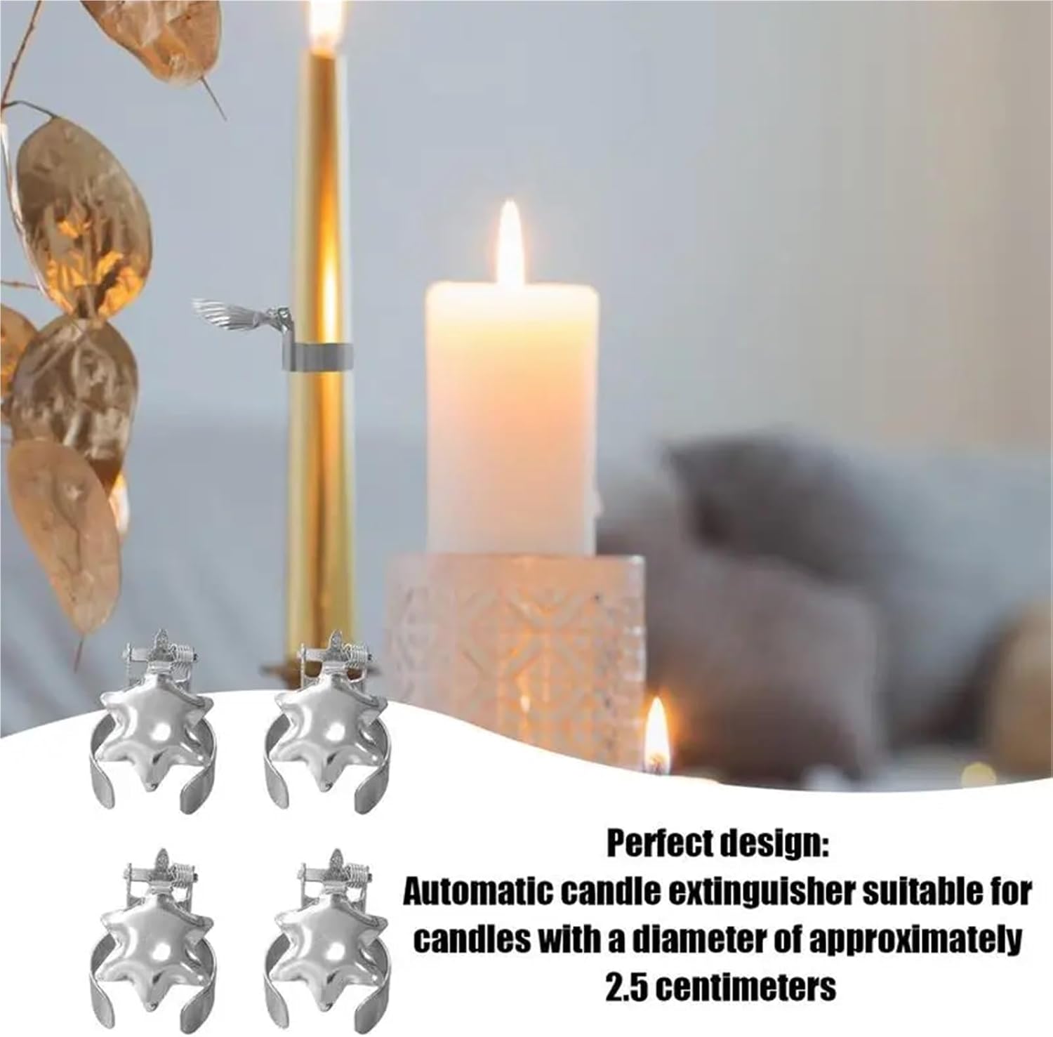40Pcs Gold Candle Snuffer with Automatic Wick Extinguisher Ring
