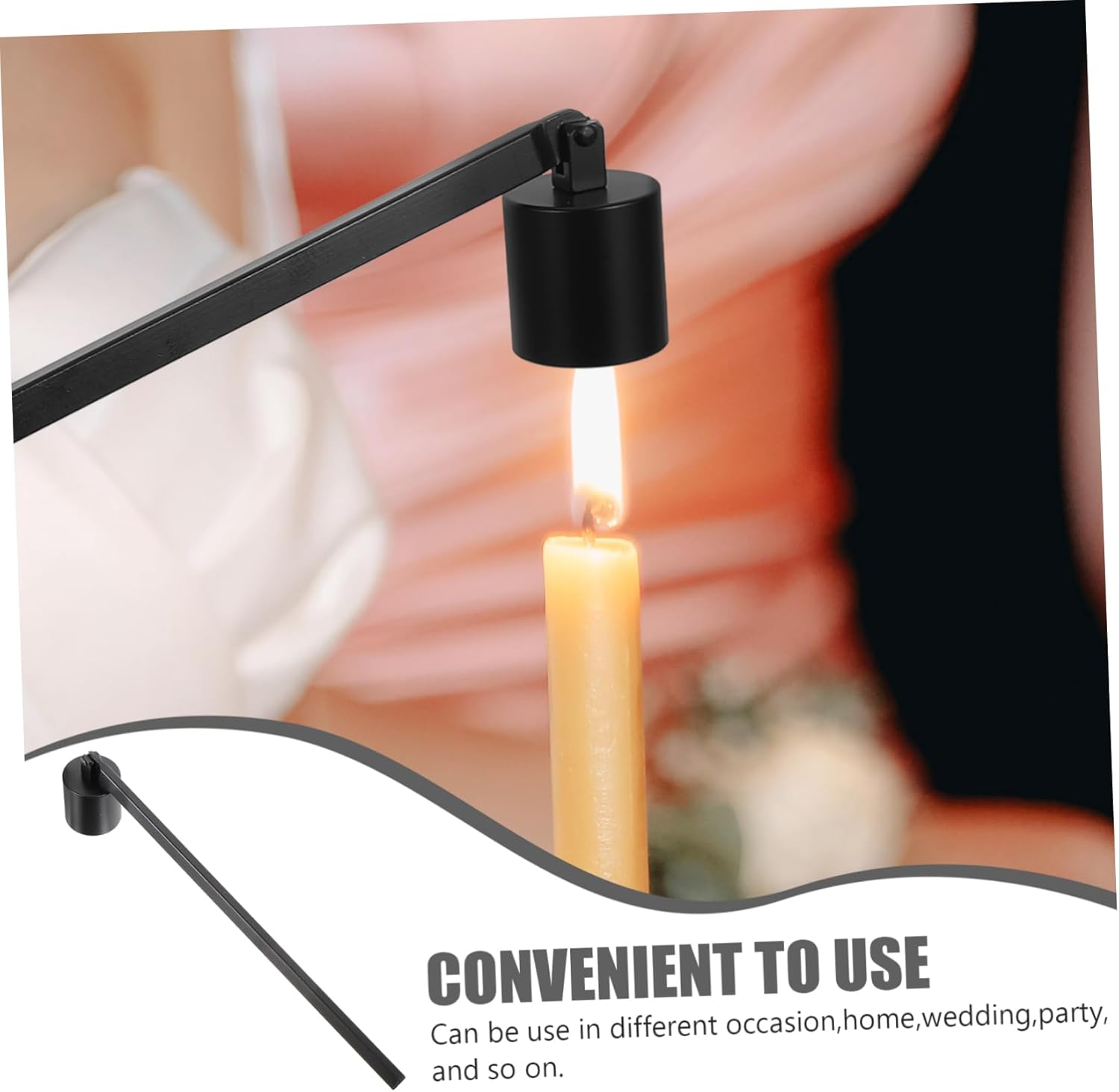 Simple Design Candle Snuffer Tool Extinguisher for Home Weddings and Parties Black