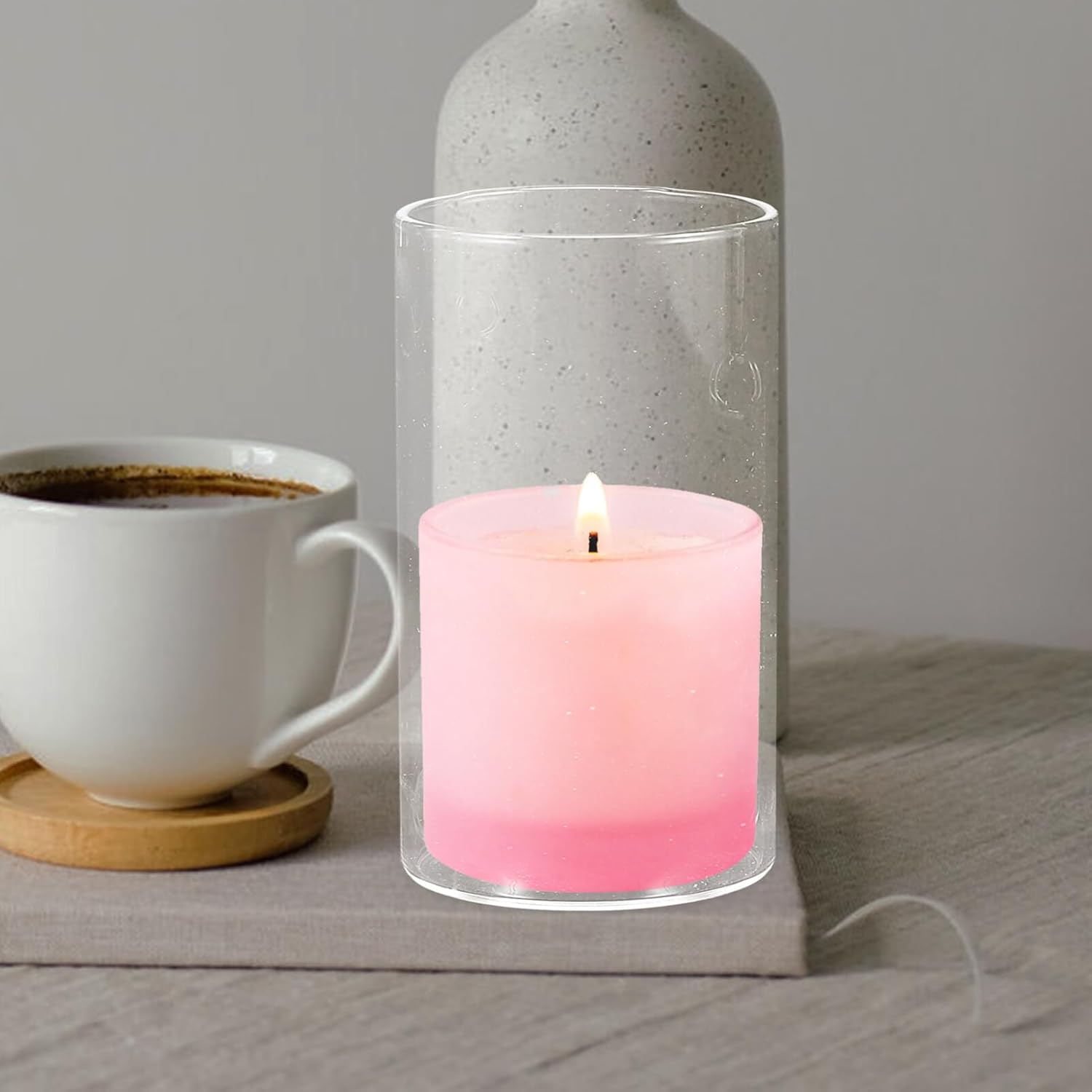 15PCS Clear Glass Candle Shade Holder Set